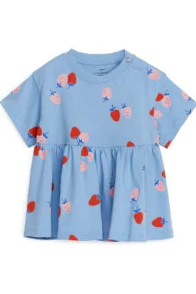 Print T-Shirt Dress - Crew-neck - Short sleeve - Light Blue - Kids | H&M GB