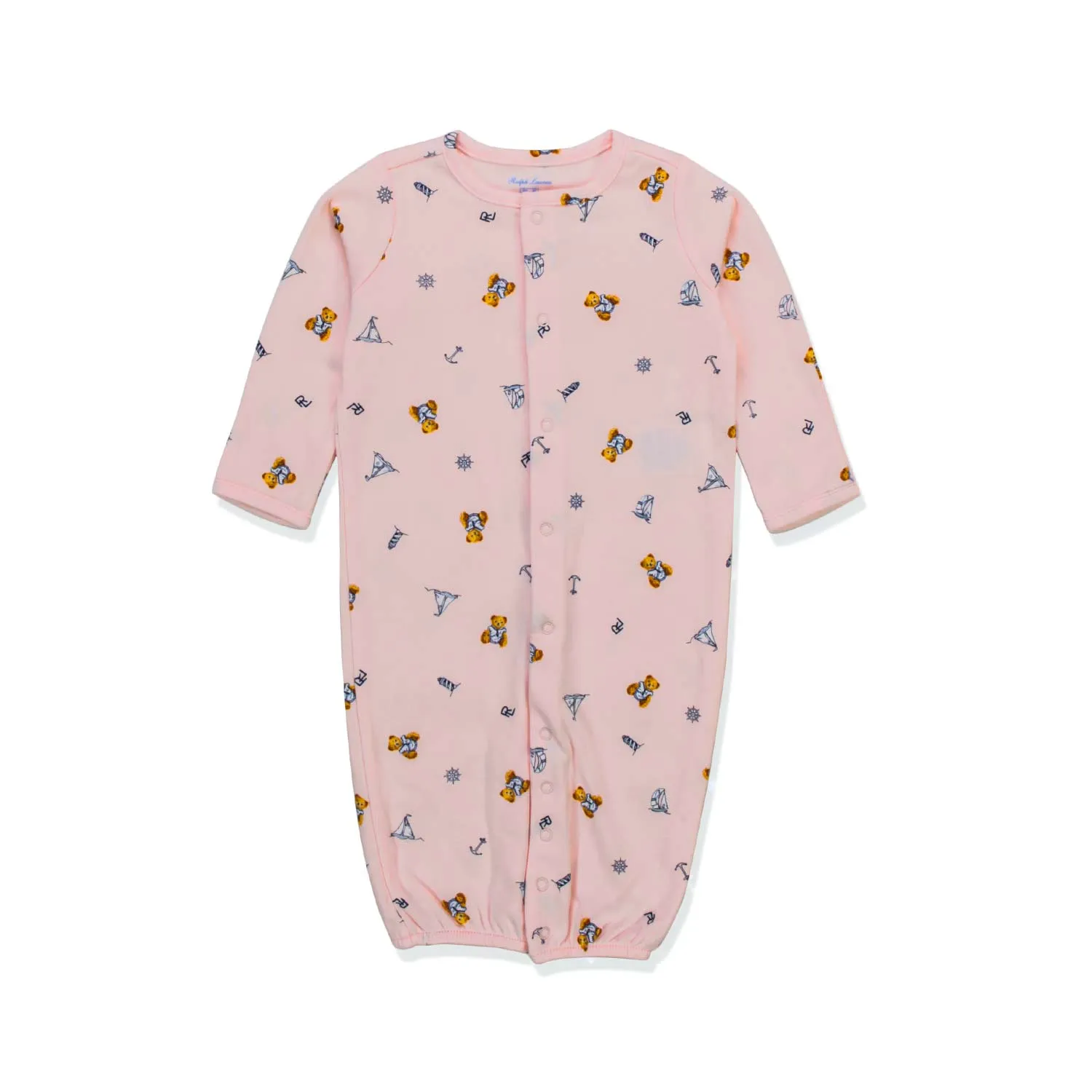 Ralph Lauren Pink Printed Romper For Baby