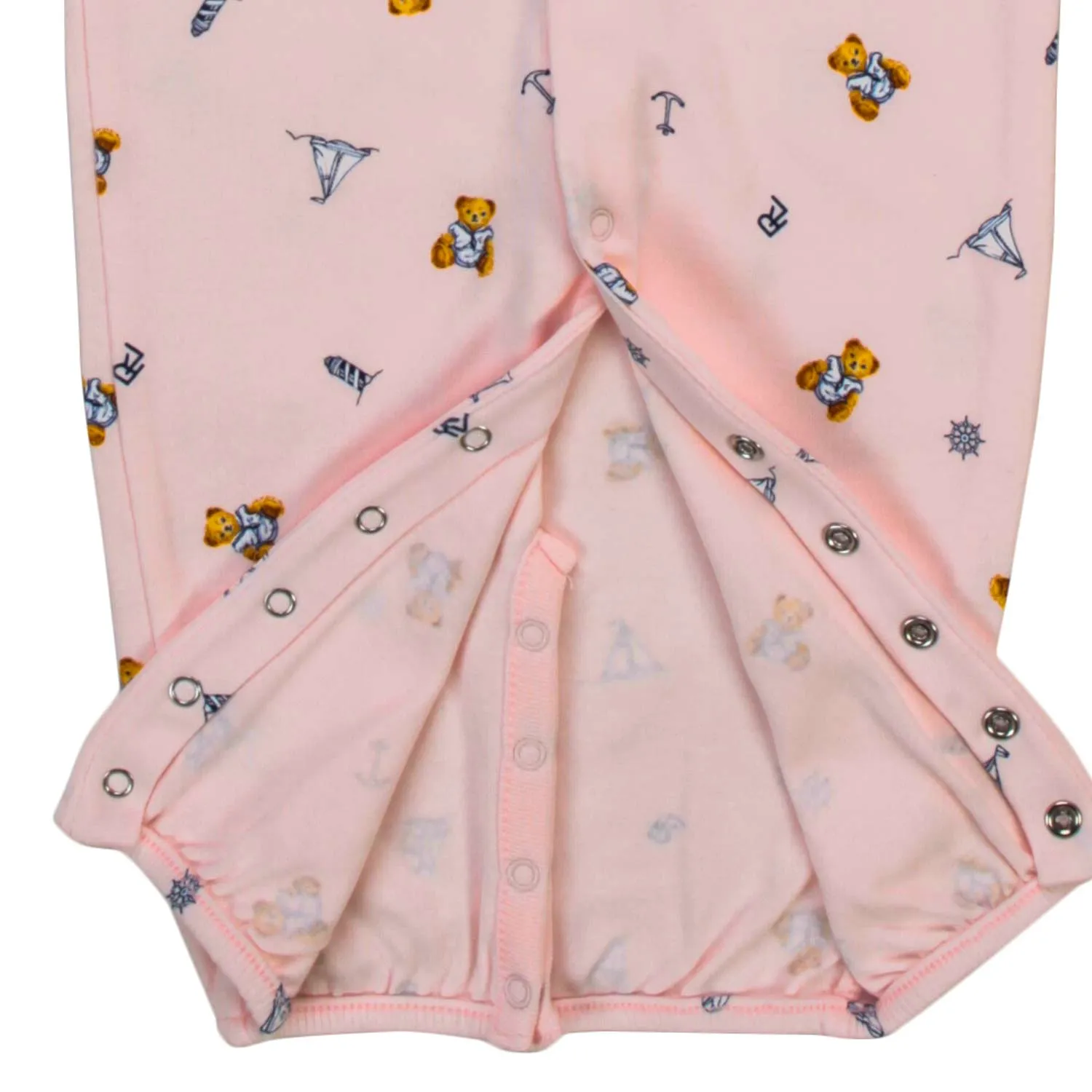 Ralph Lauren Pink Printed Romper For Baby