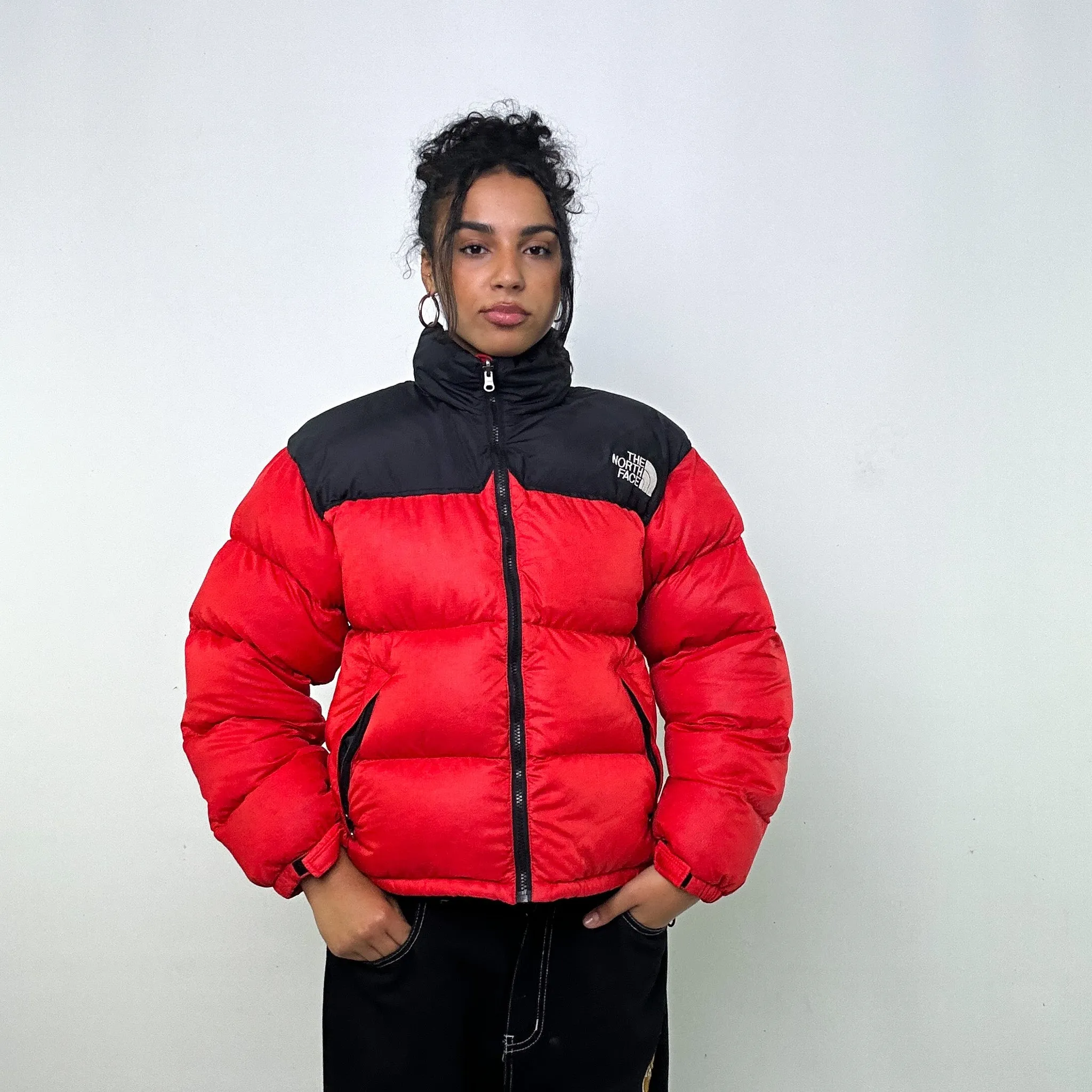 RED 90S THE NORTH FACE PUFFER JACKET COAT (