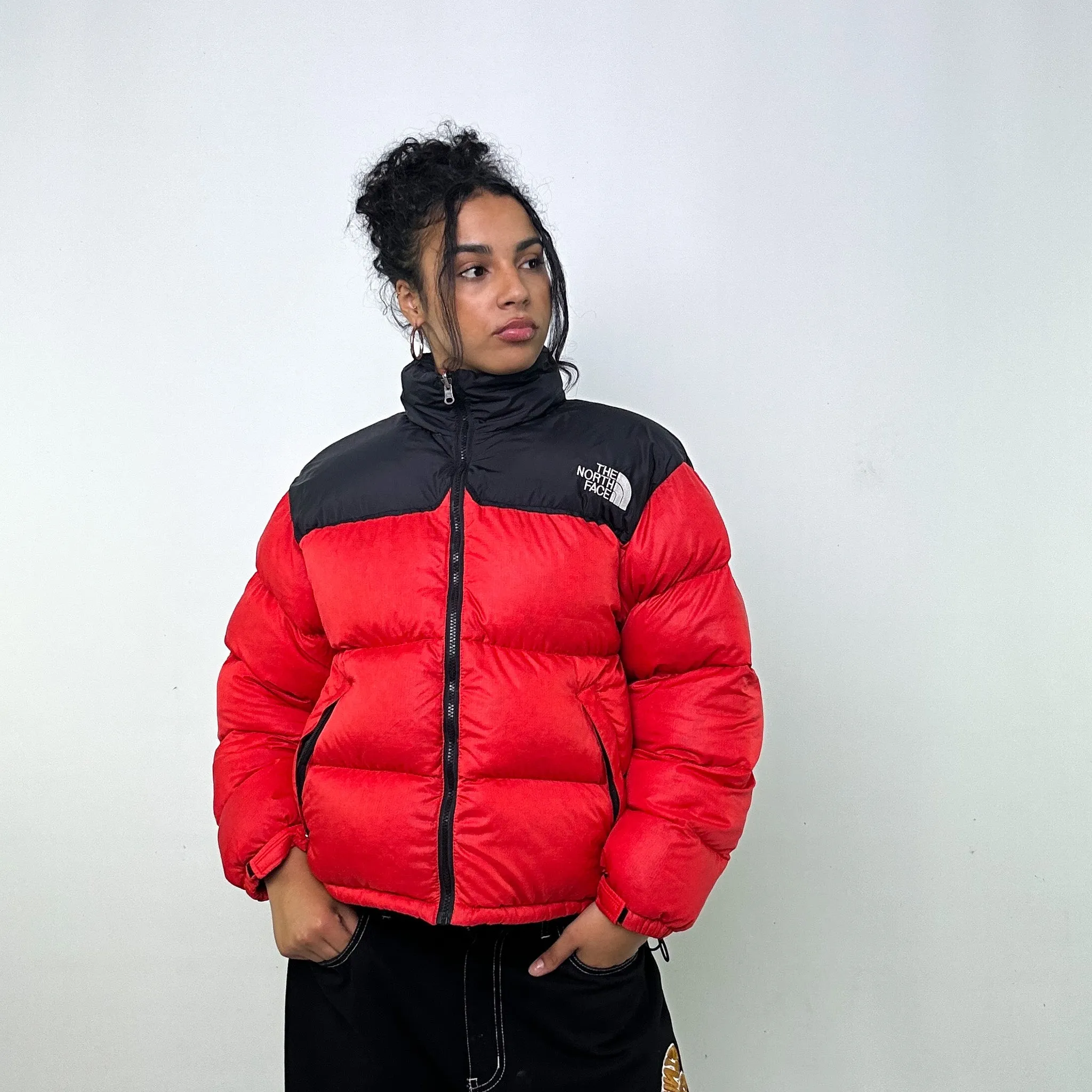 RED 90S THE NORTH FACE PUFFER JACKET COAT (