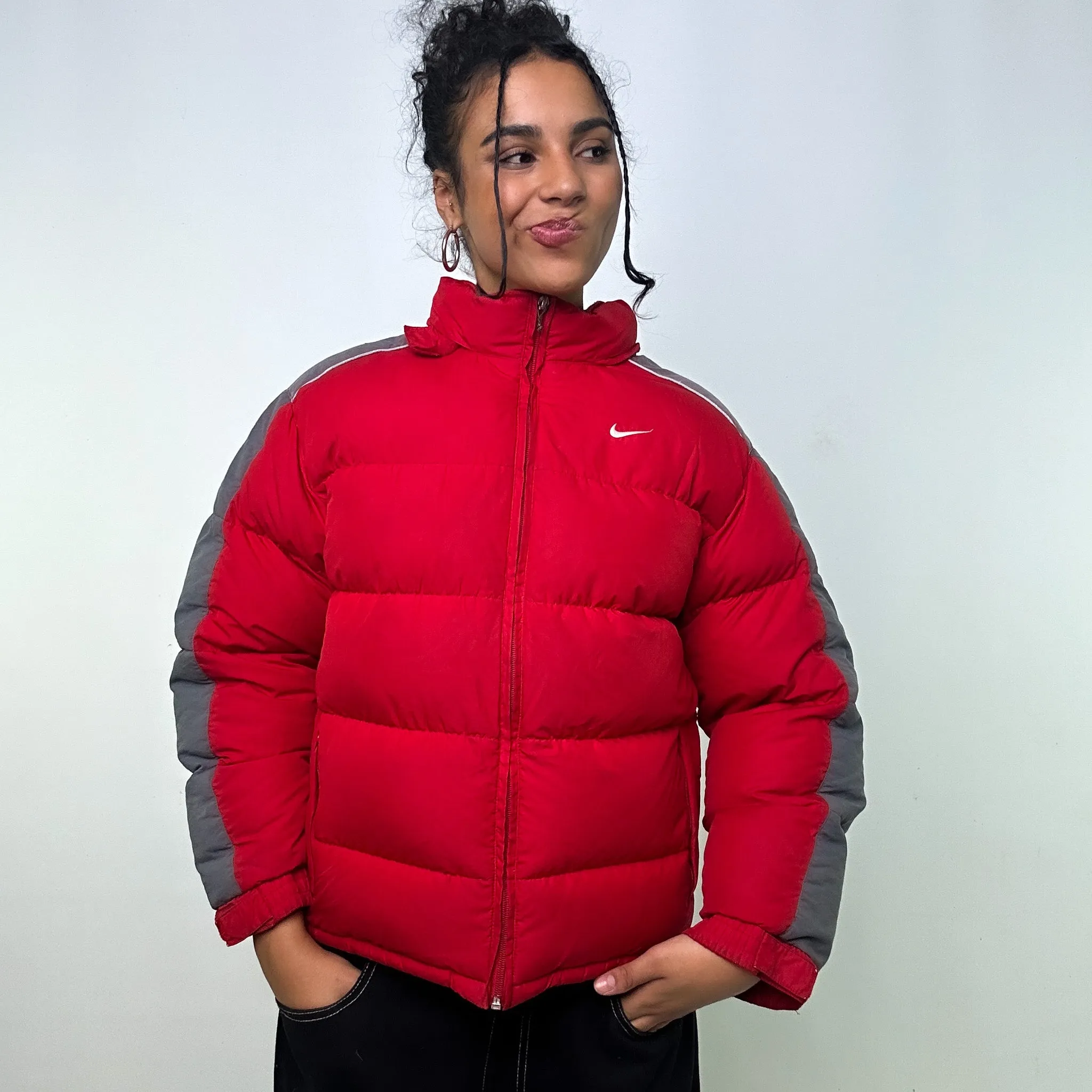 RED Y2KS NIKE PUFFER JACKET COAT (