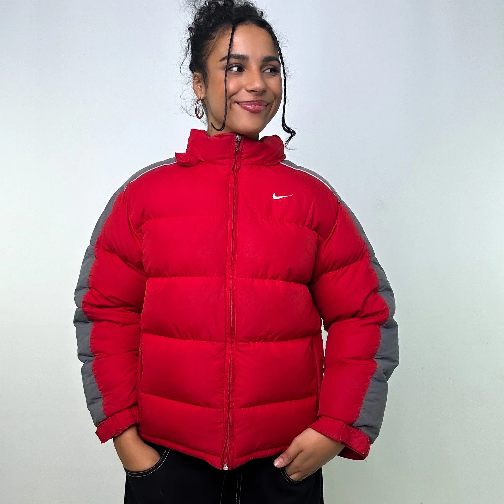 RED Y2KS NIKE PUFFER JACKET COAT (