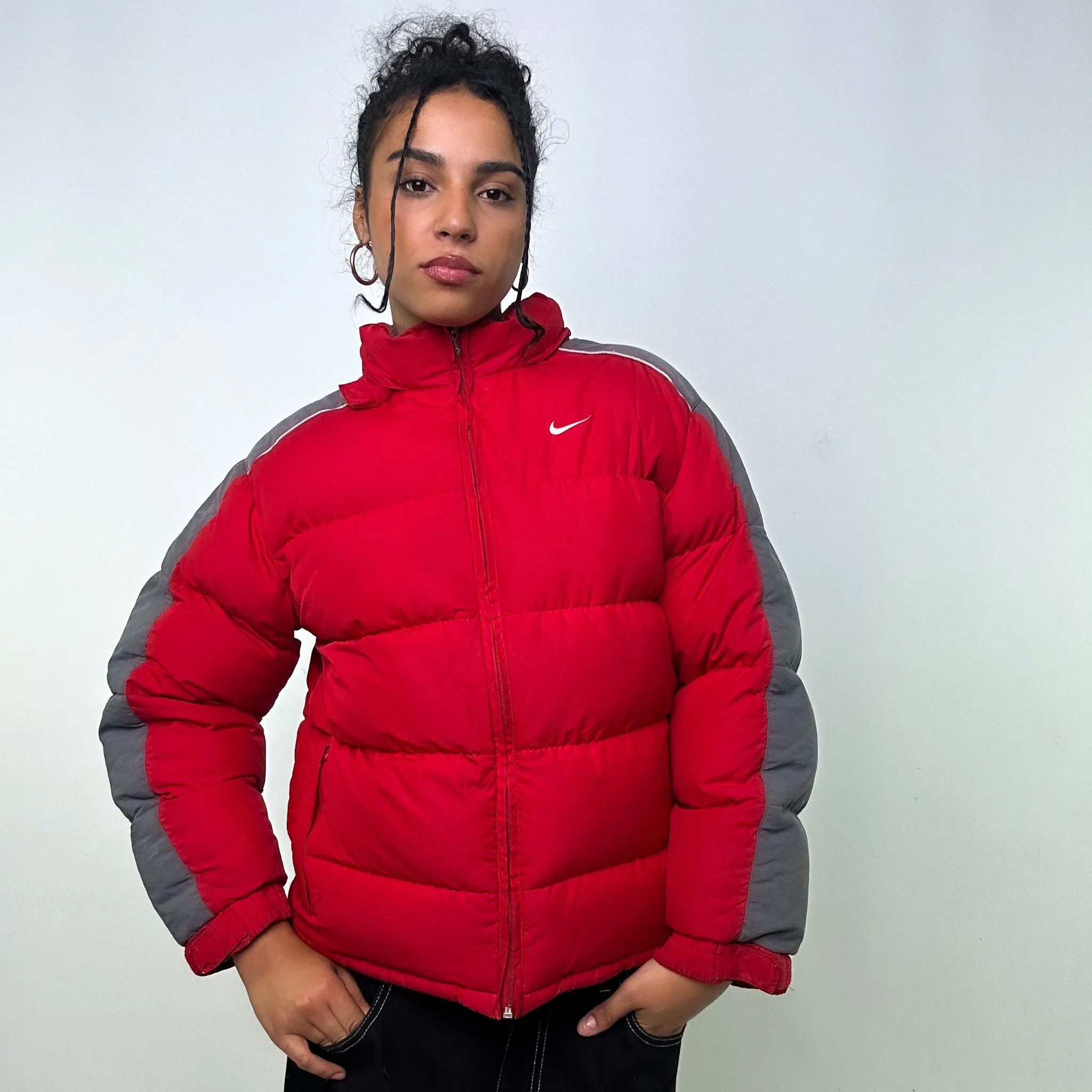 RED Y2KS NIKE PUFFER JACKET COAT (