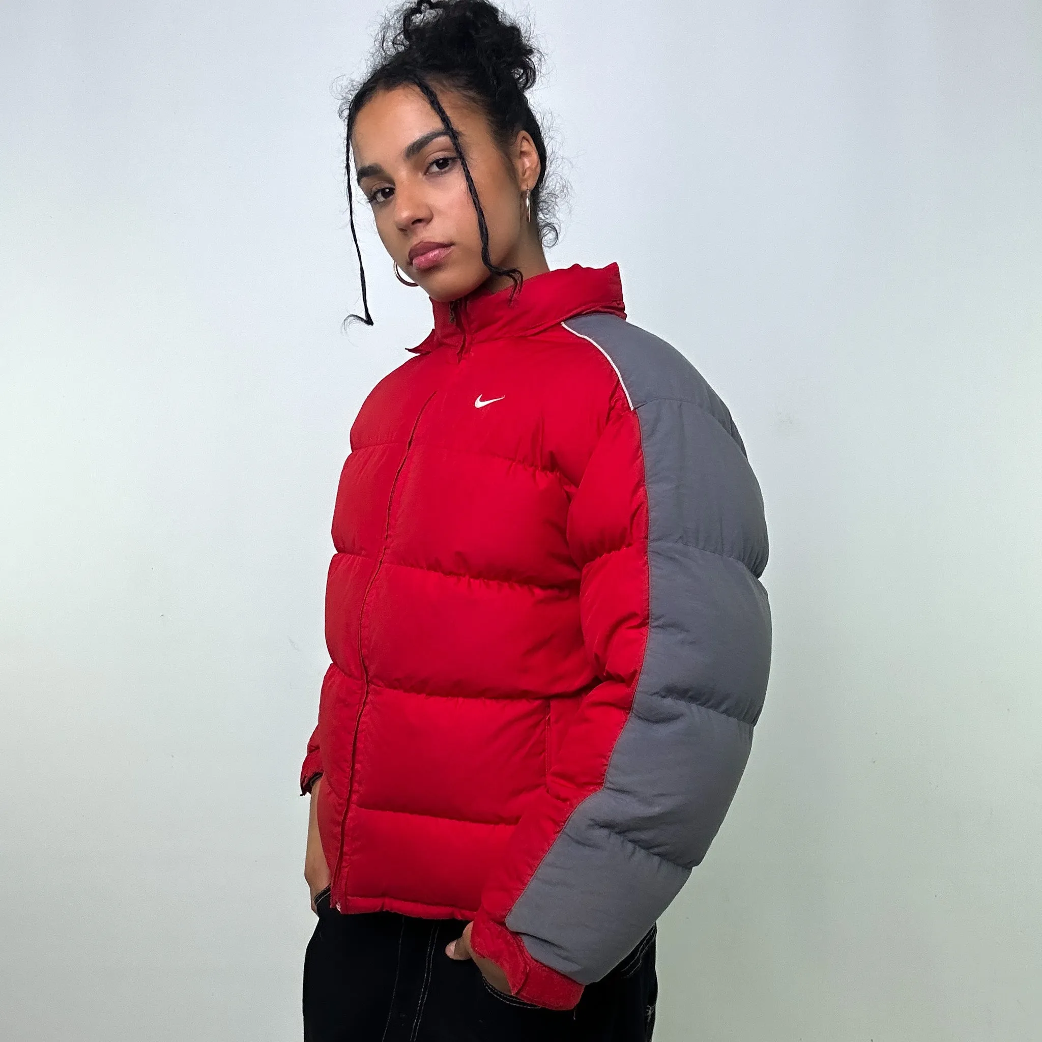 RED Y2KS NIKE PUFFER JACKET COAT (