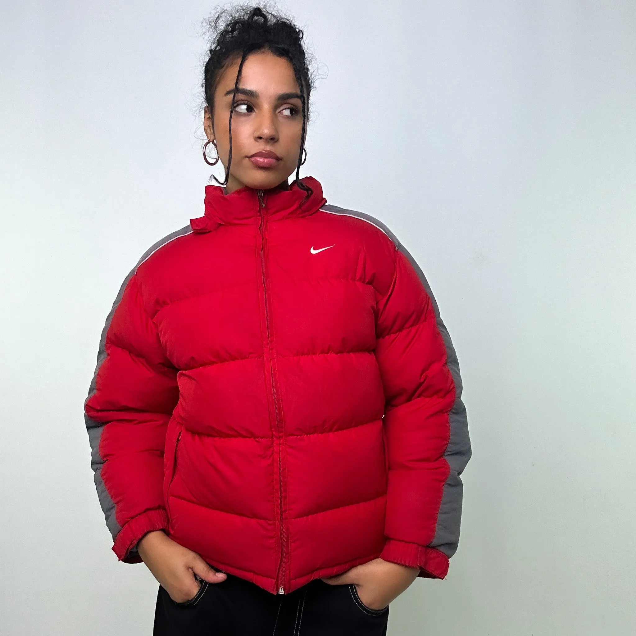 RED Y2KS NIKE PUFFER JACKET COAT (