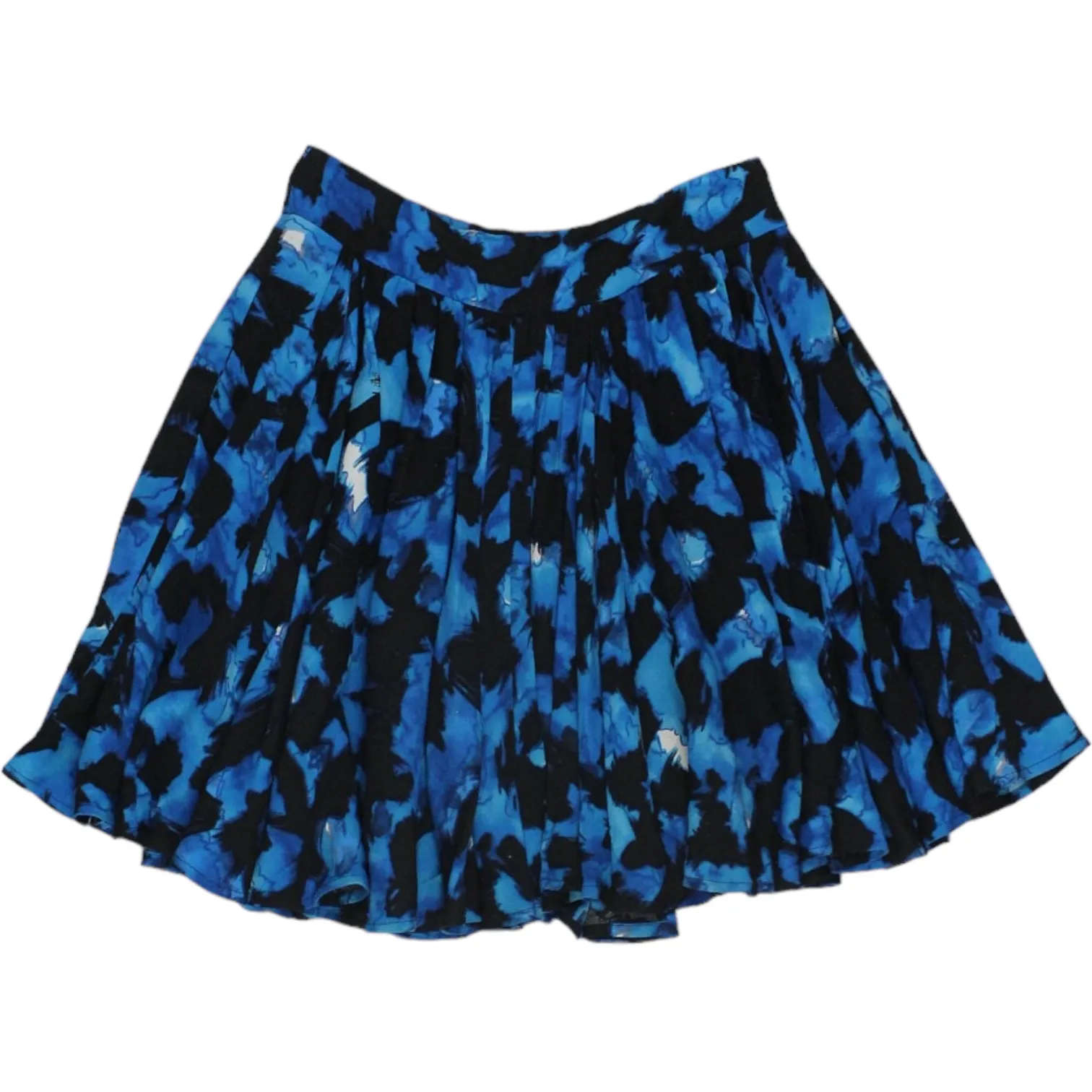 Reiss Blue/Black Floral Print Mini Skirt