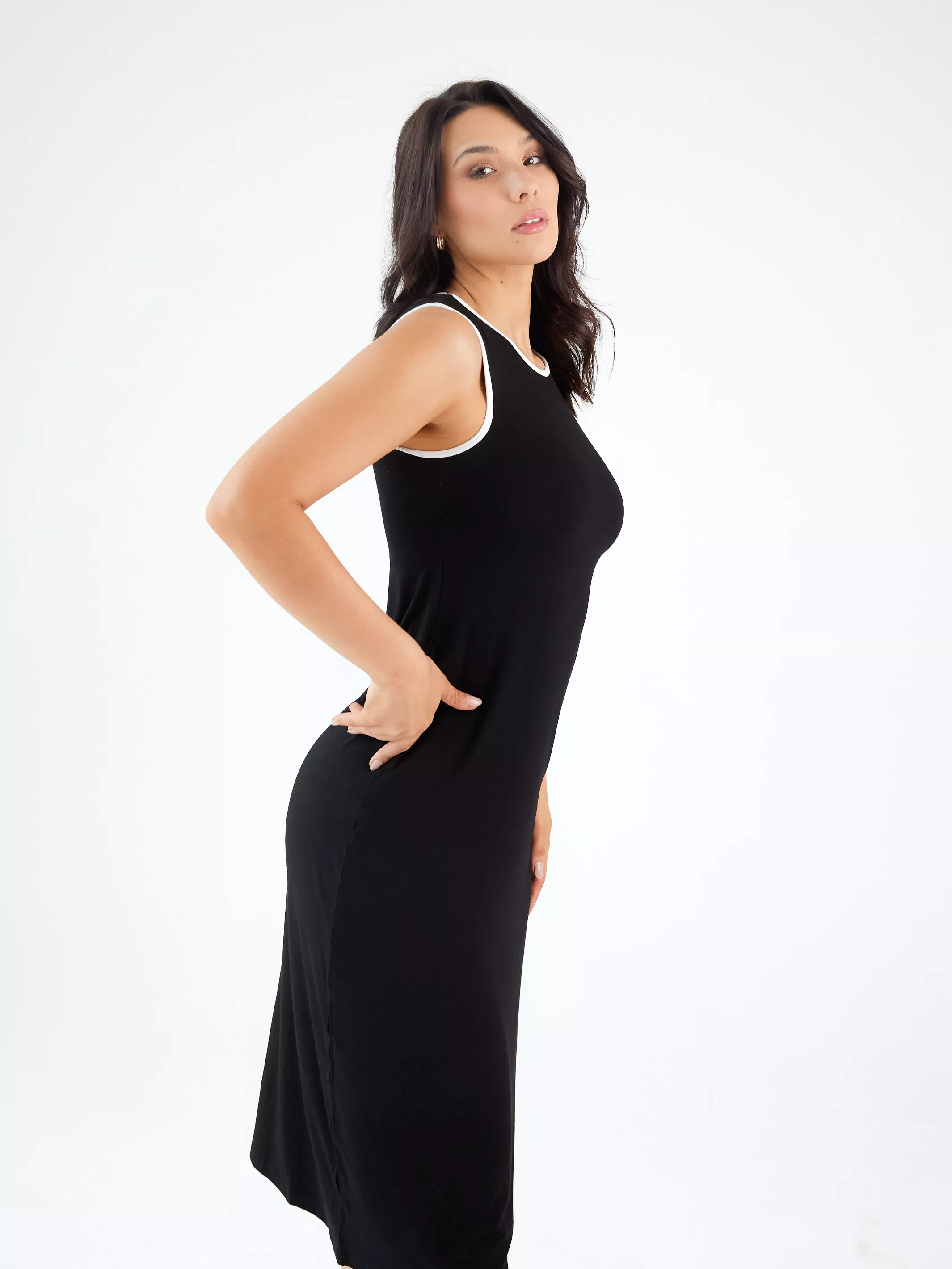 Relaxed High Neck Midi Brami Dress