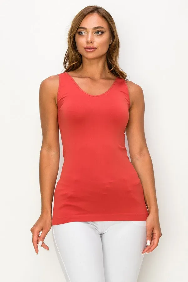 Reversible V or U Neckline Seamless Tank - 7 Colors