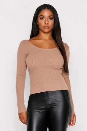 Satin Bow Tie Back Sweater