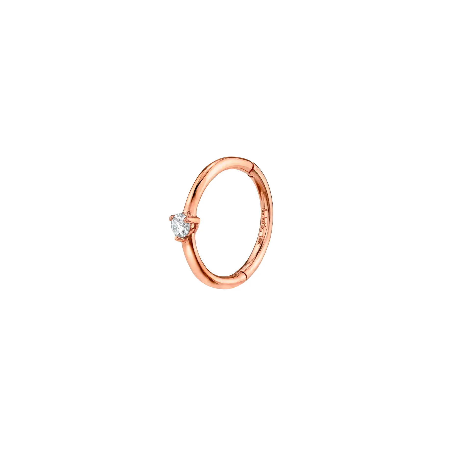 Seamless Hoop - White Diamond / 14k Rose Gold