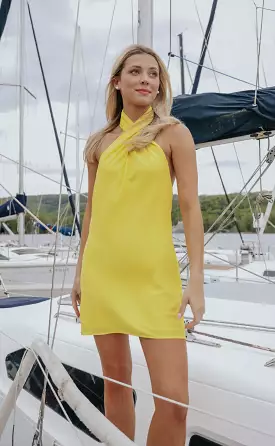 show me your mumu: jasmine halter dress - bright yellow