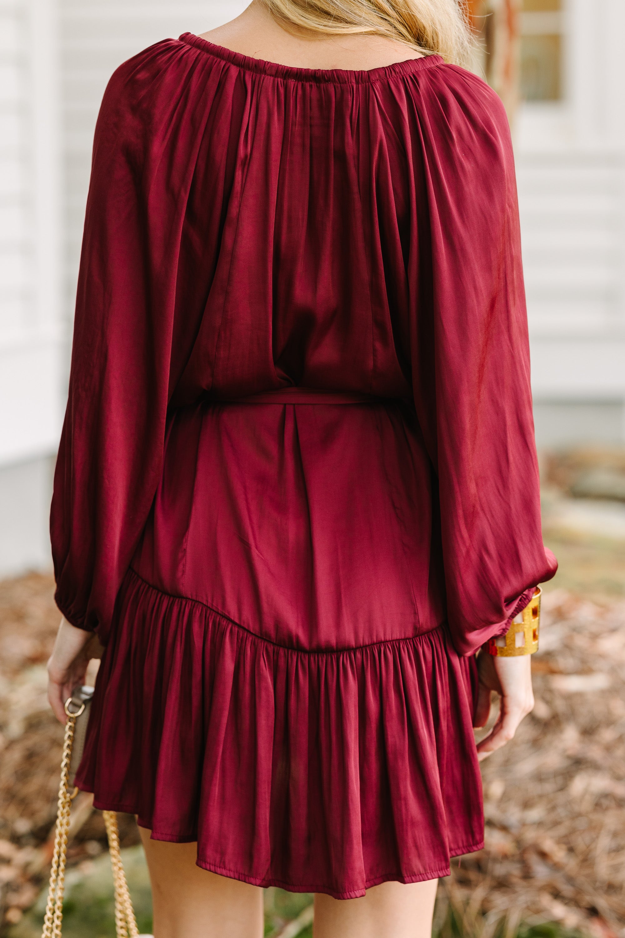 Spinning Round Burgundy Red Dress