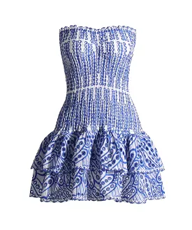 Strapless Elastic Woven Mini Dress