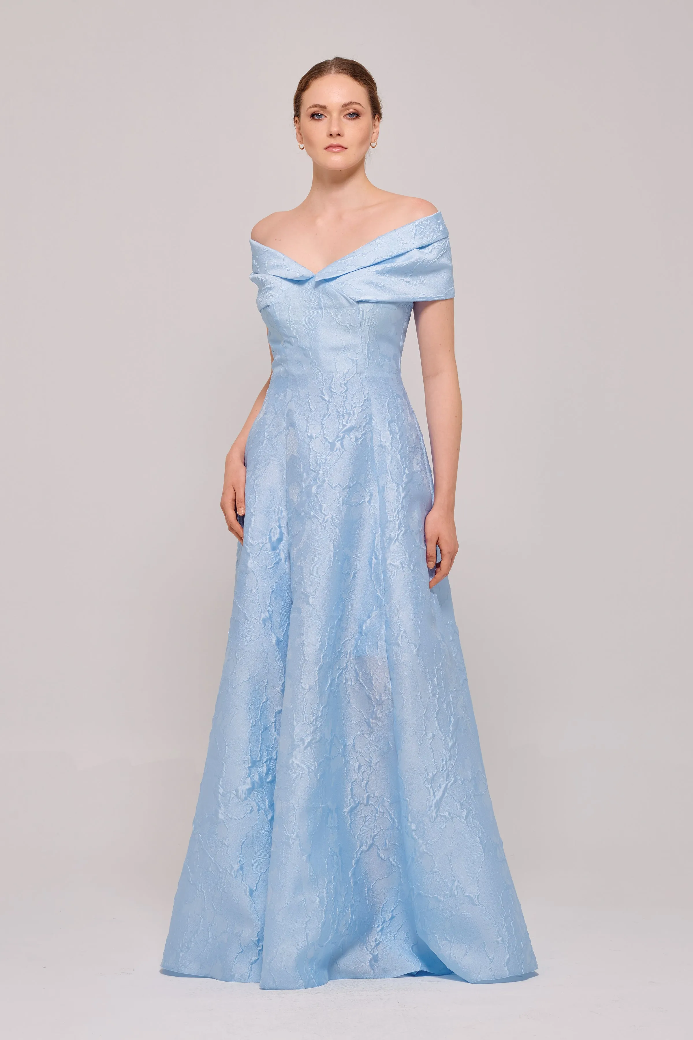 Strapless Light Blue Long Dress