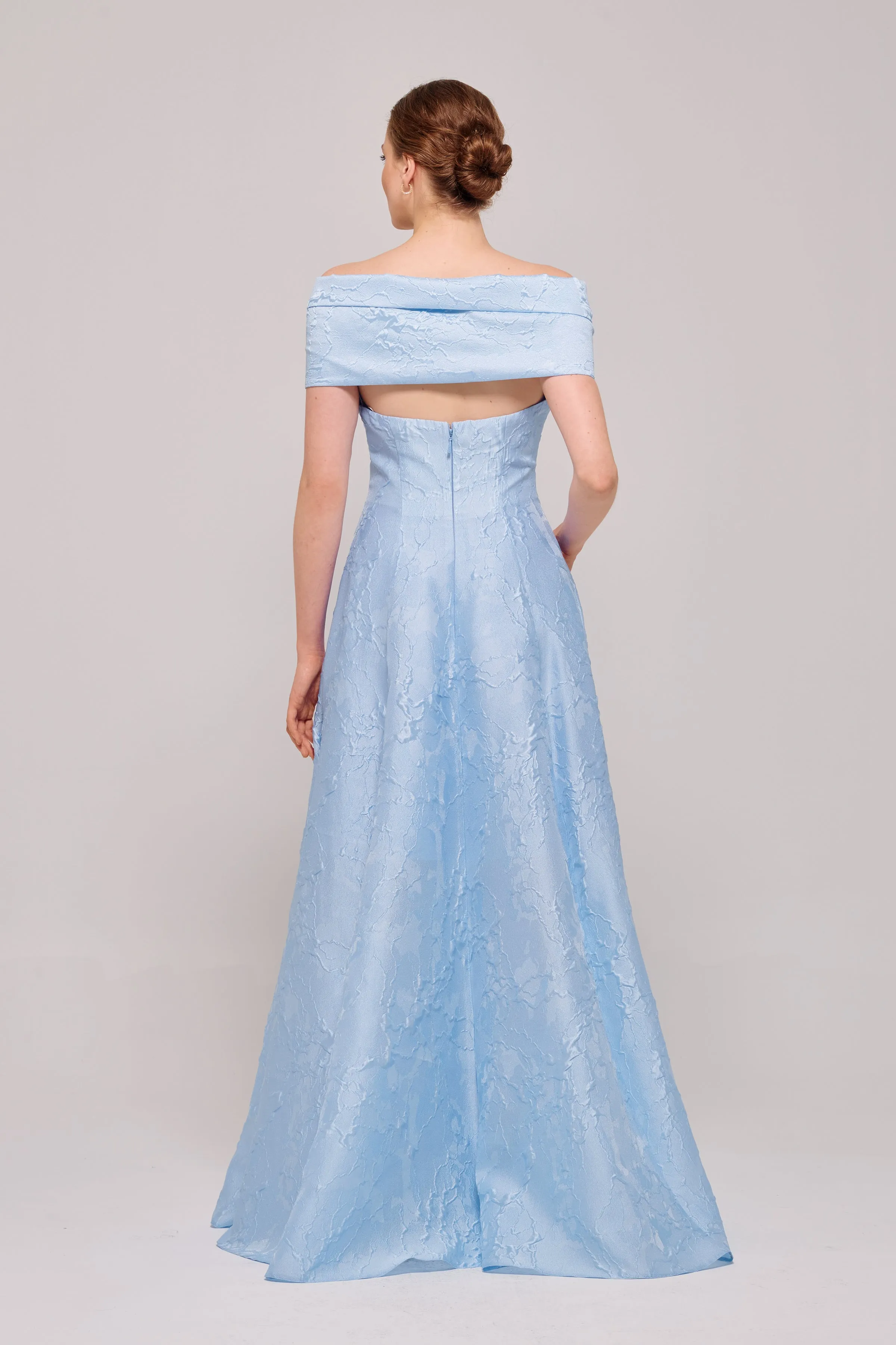 Strapless Light Blue Long Dress