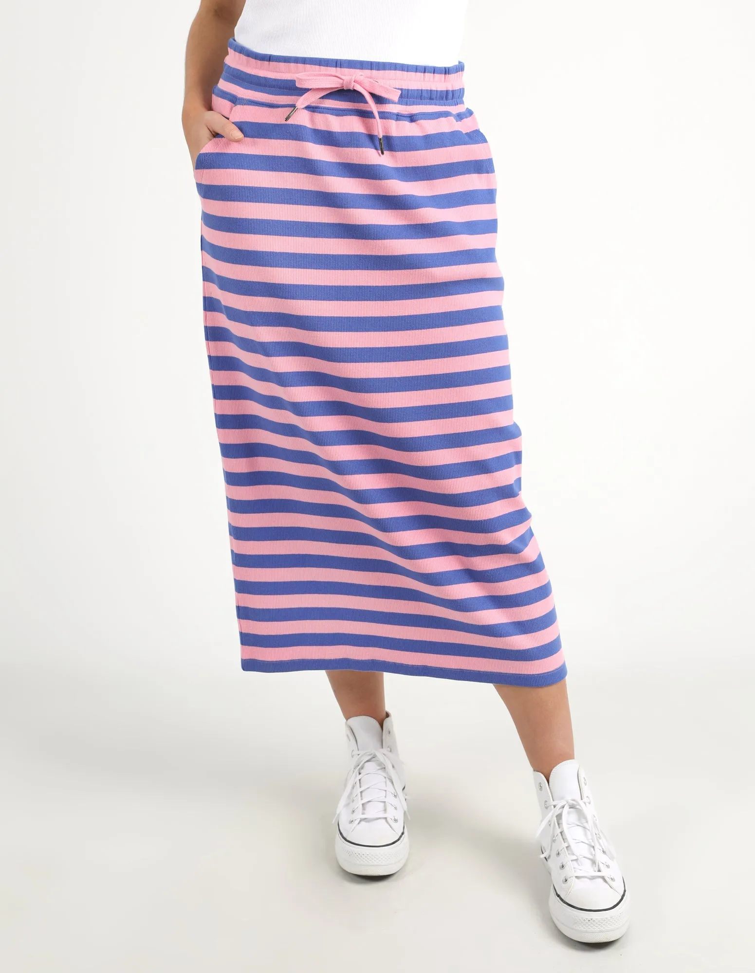 Sunset Stripe Skirt Strawberry Pink