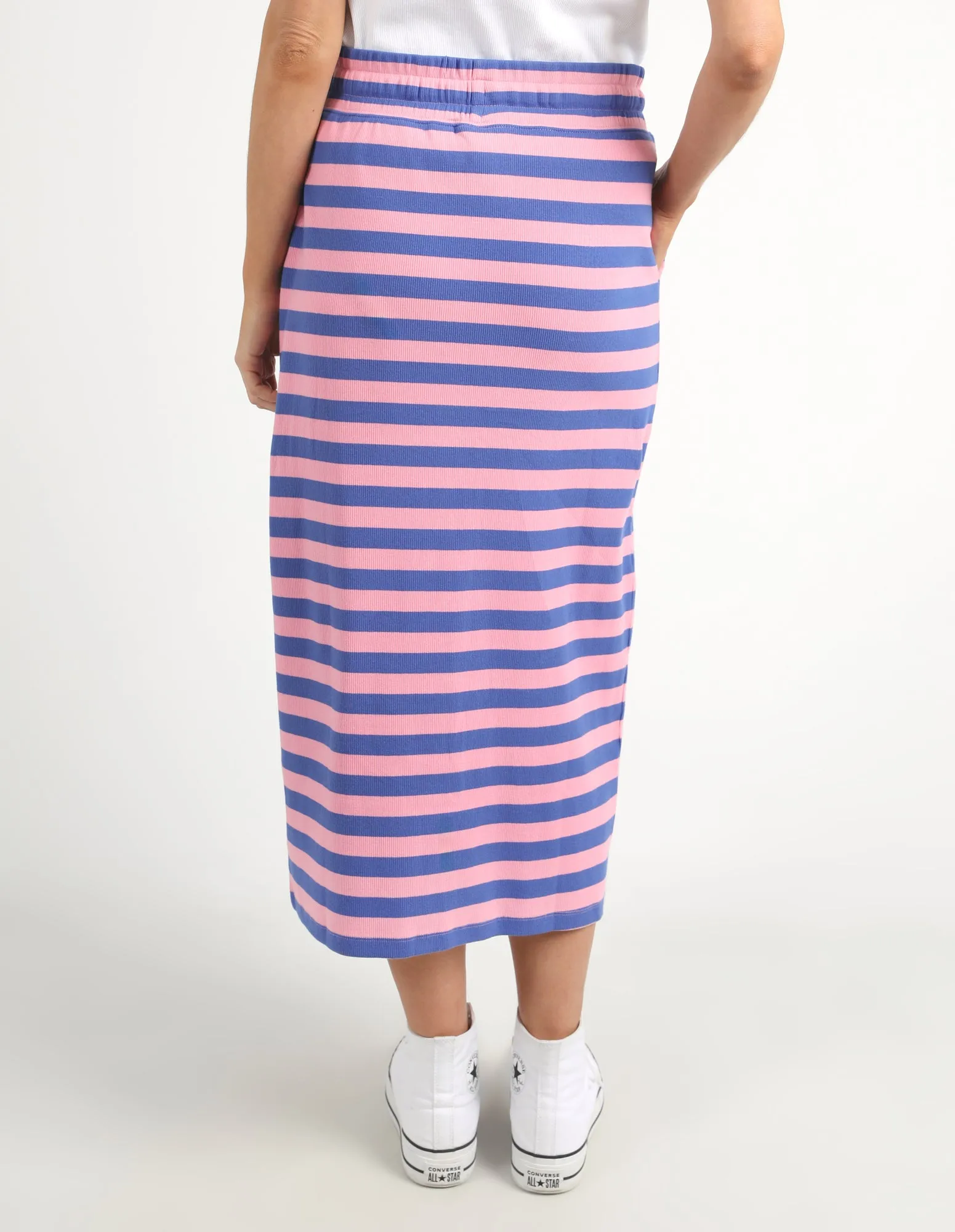 Sunset Stripe Skirt Strawberry Pink