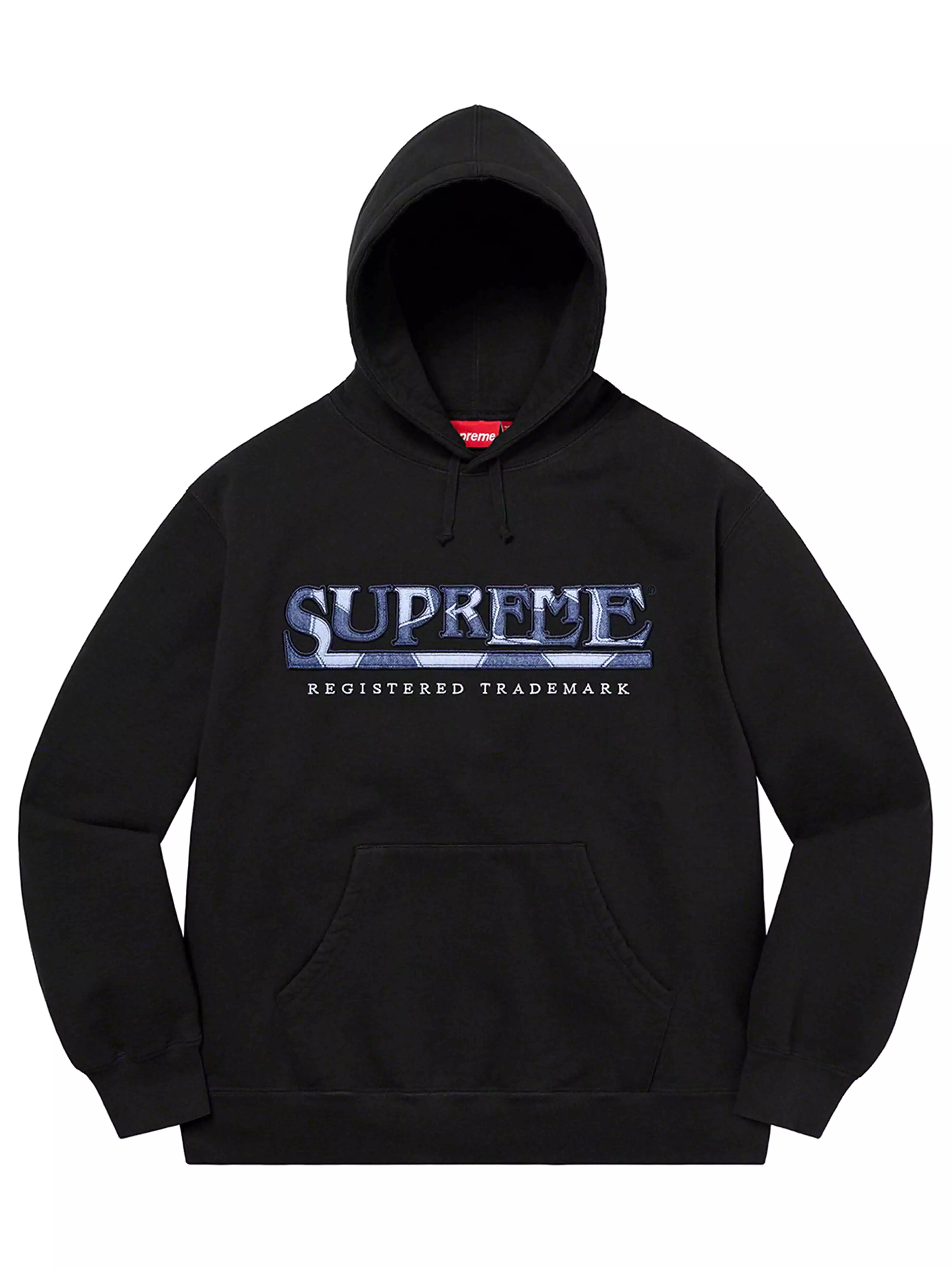 Supreme Denim Logo Hoodie Black [SS21]