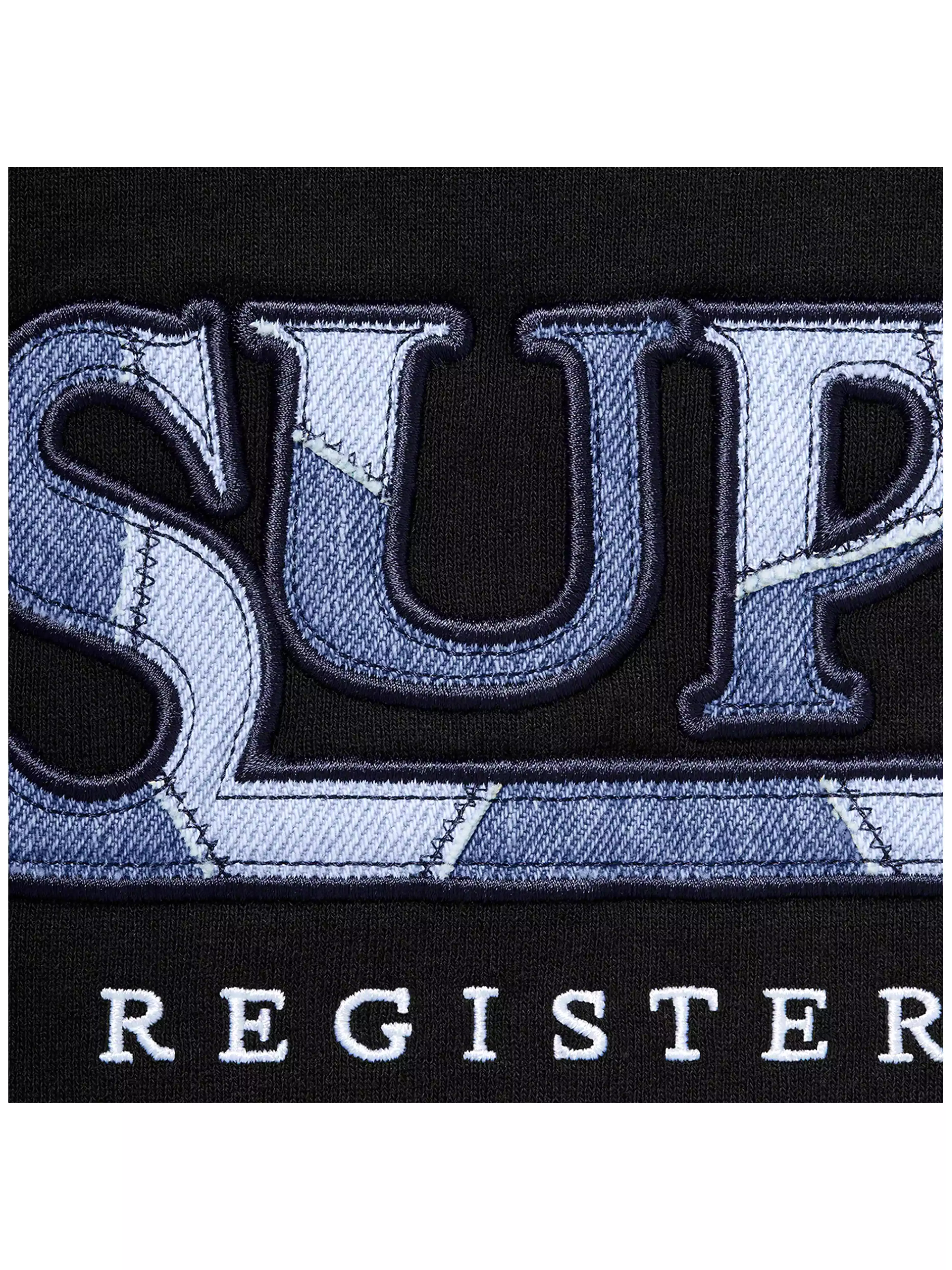 Supreme Denim Logo Hoodie Black [SS21]