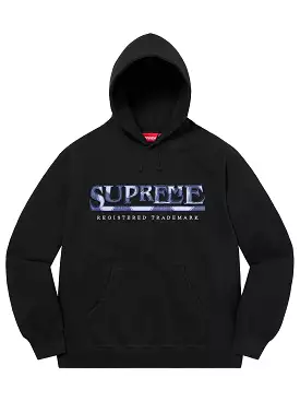 Supreme Denim Logo Hoodie Black [SS21]