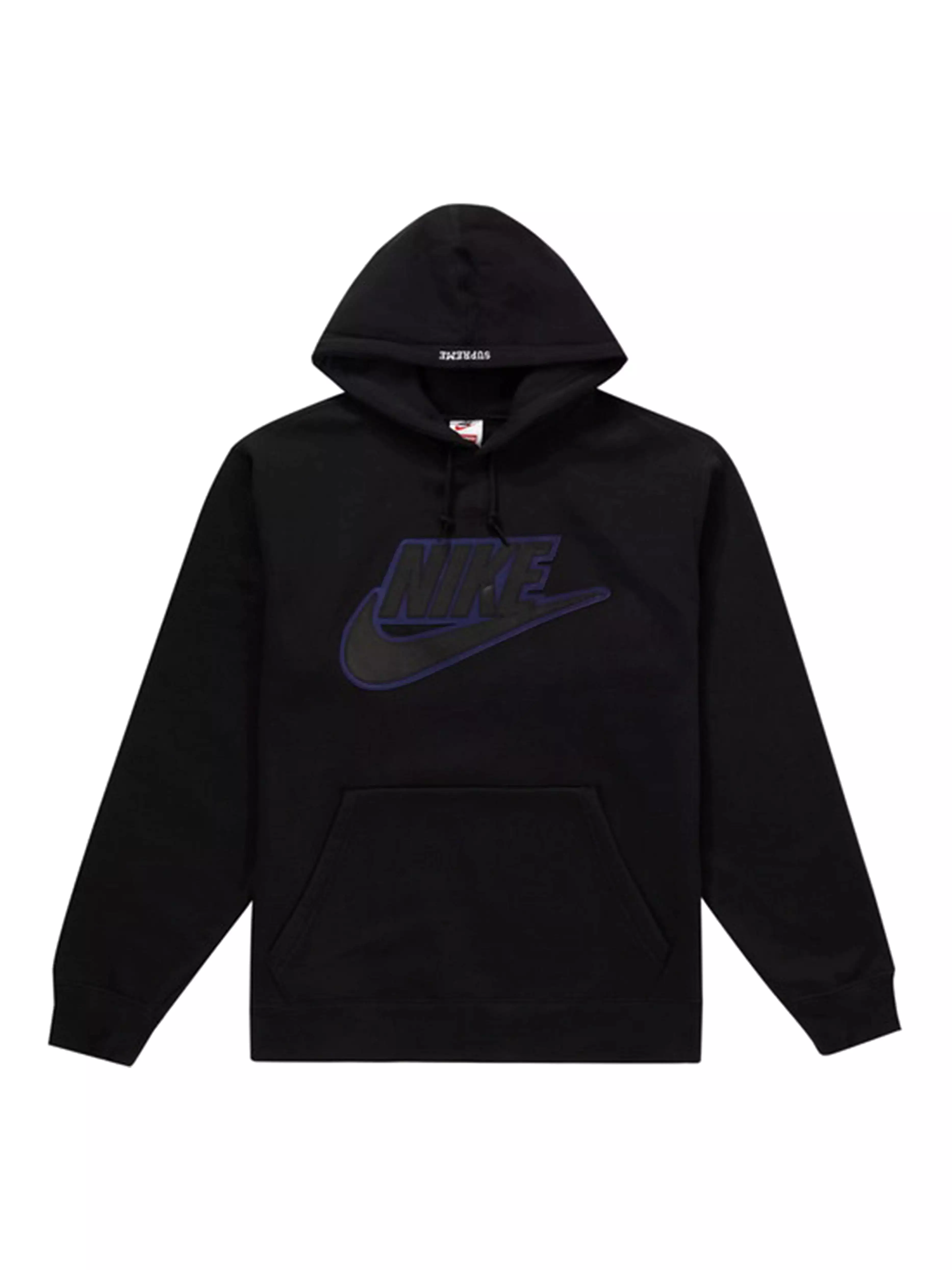 Supreme Nike Leather Applique Hoodie Black [FW19]