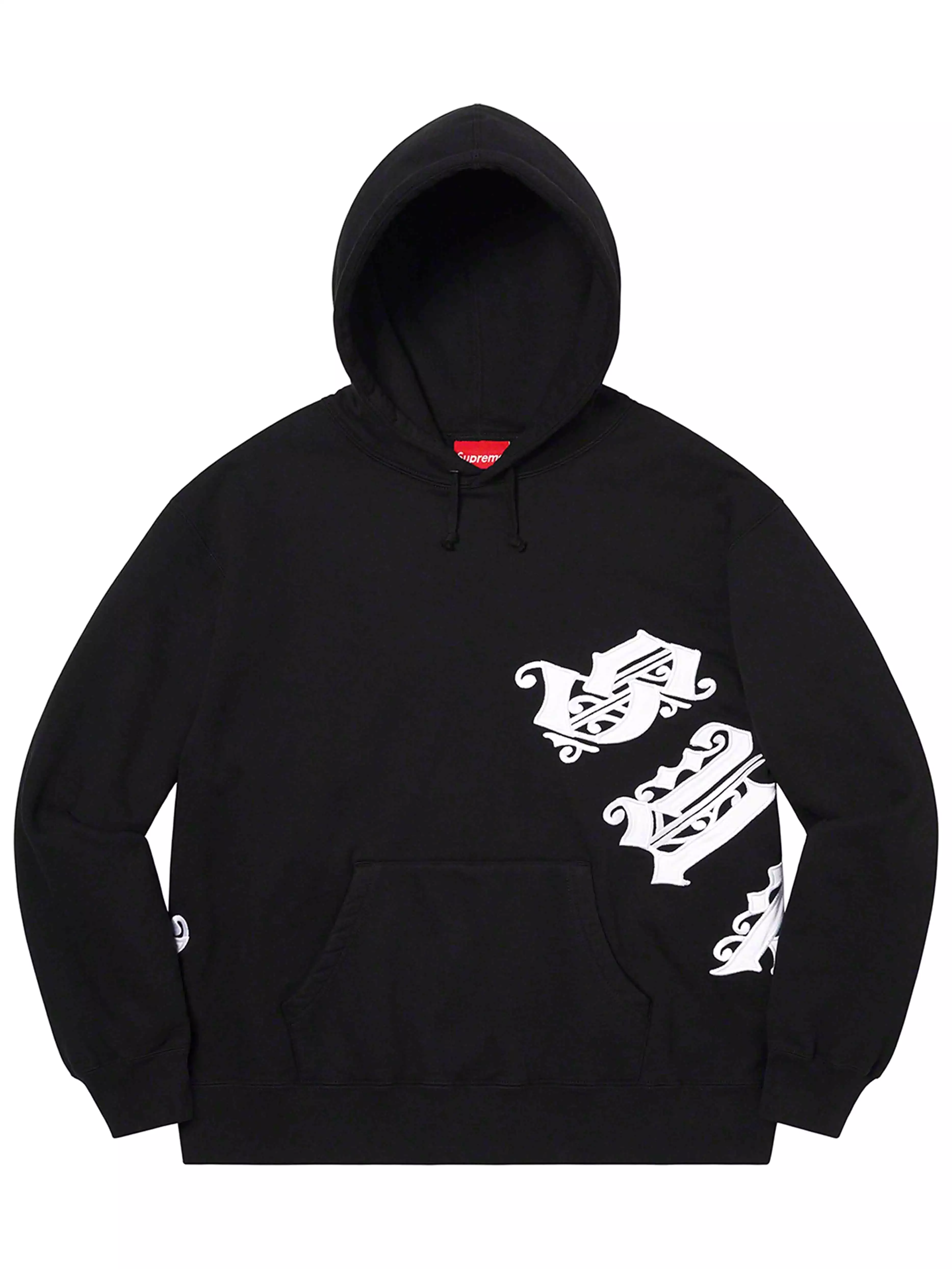 Supreme Old English Wrap Hoodie Black [SS21]