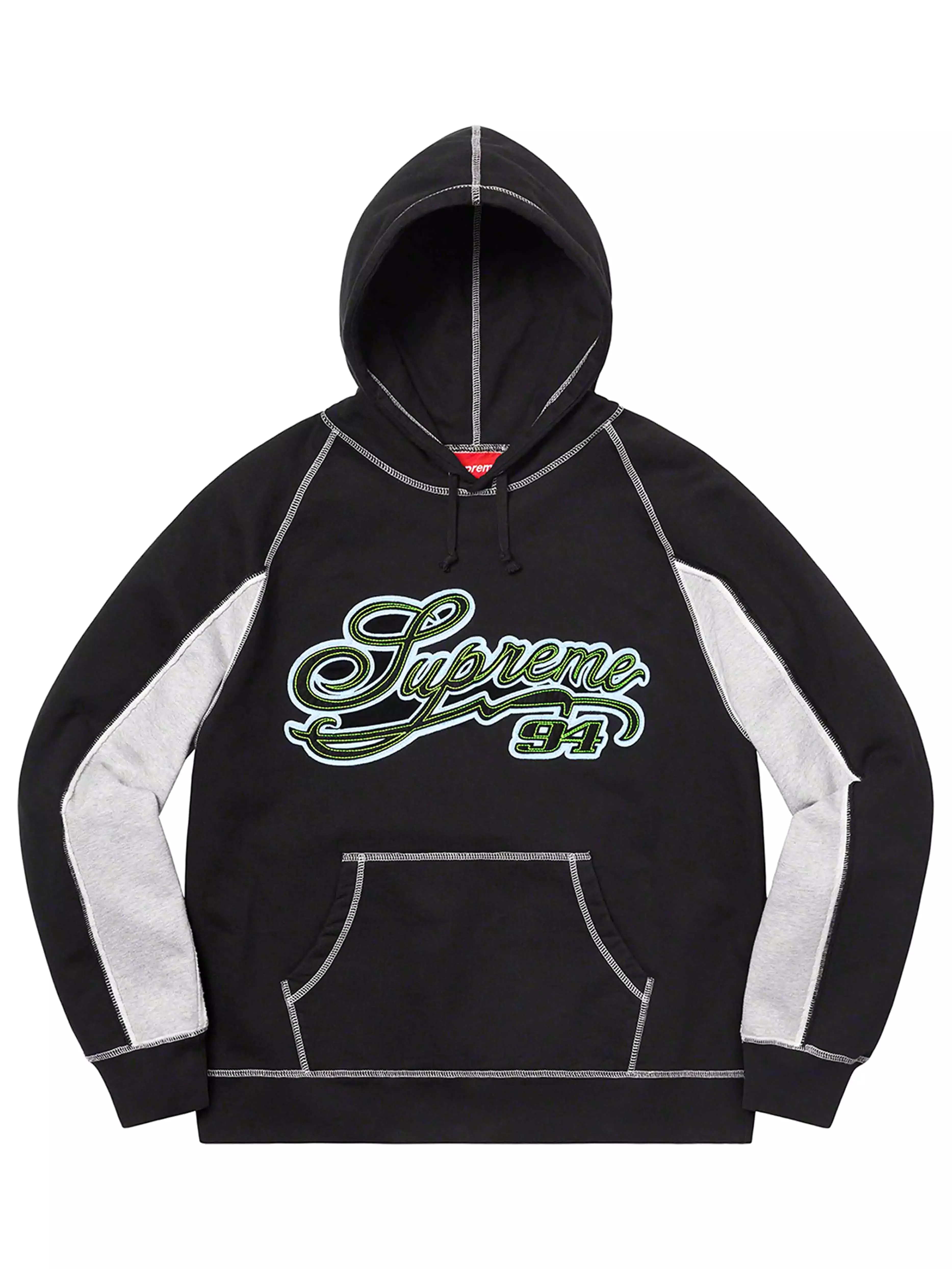 Supreme Paneled Script Hoodie Black [SS21]