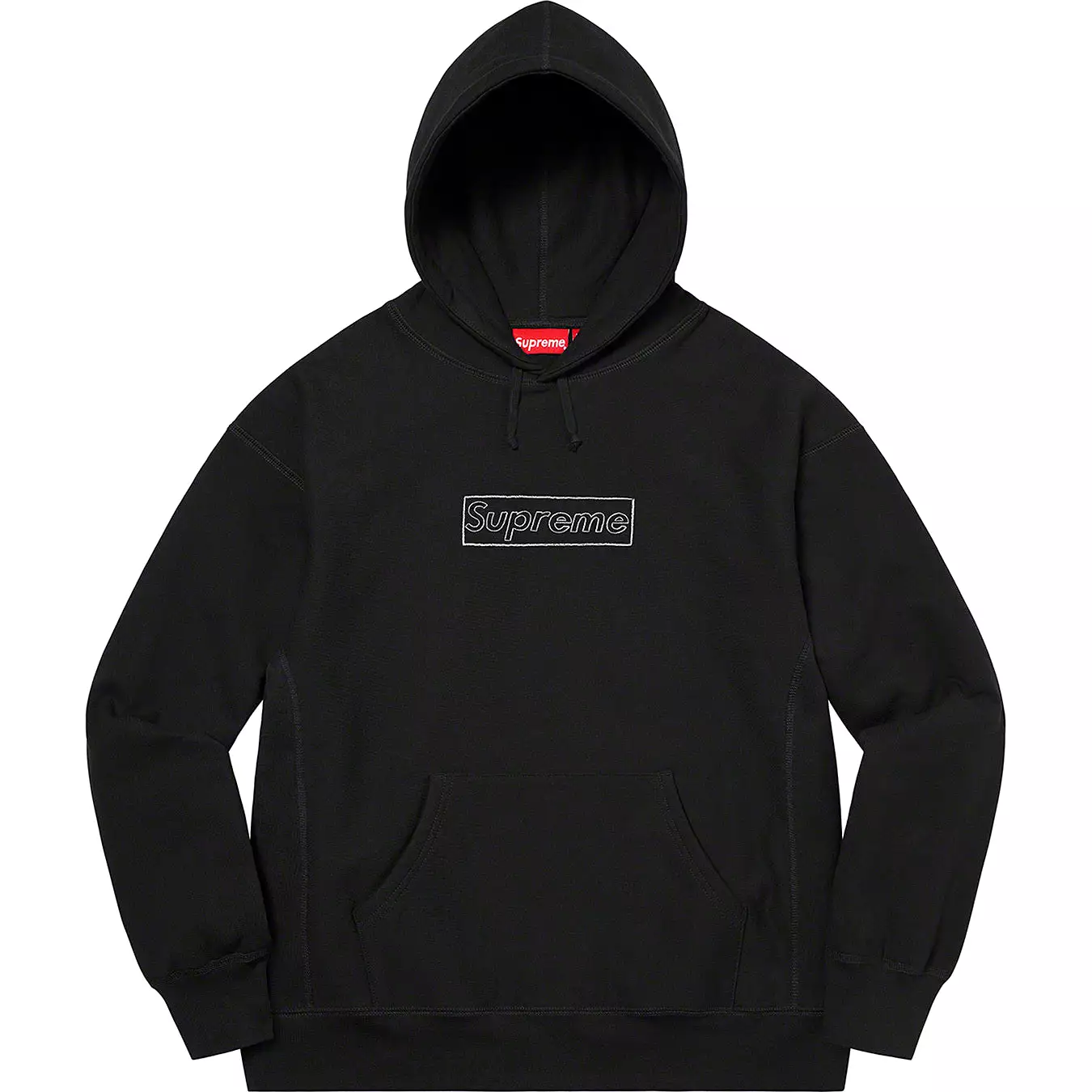 SUPREME X KAWS Chalk Box Logo Hoodie Black