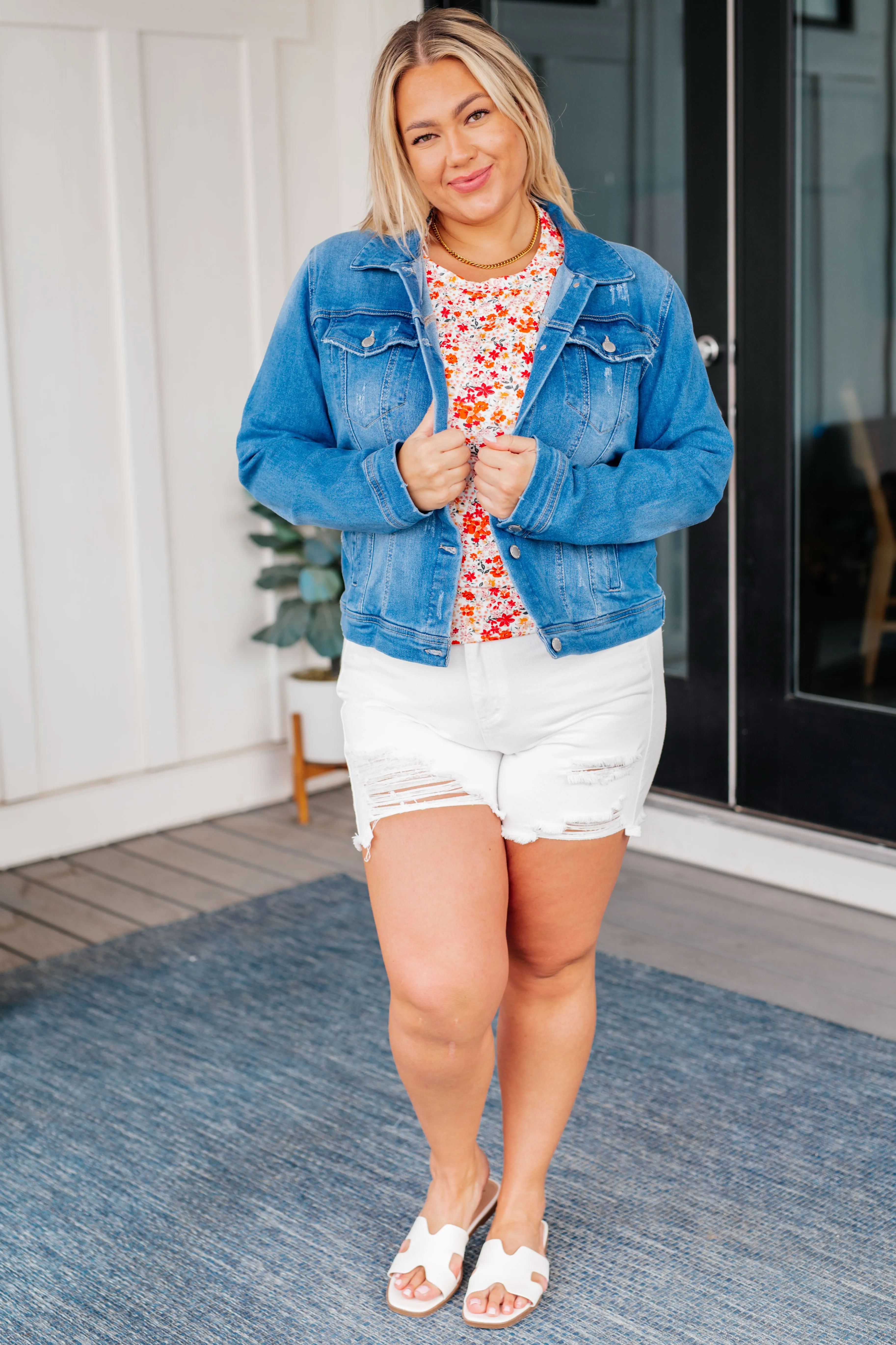 Sweet Flutter Sleeve Floral Top