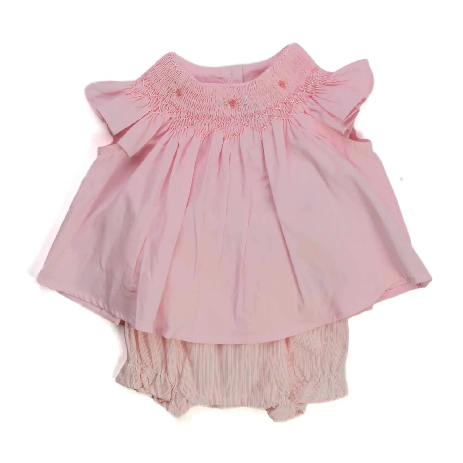 Tartine Et Chocolat Baby Pink Embroidered Romper