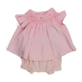 Tartine Et Chocolat Baby Pink Embroidered Romper