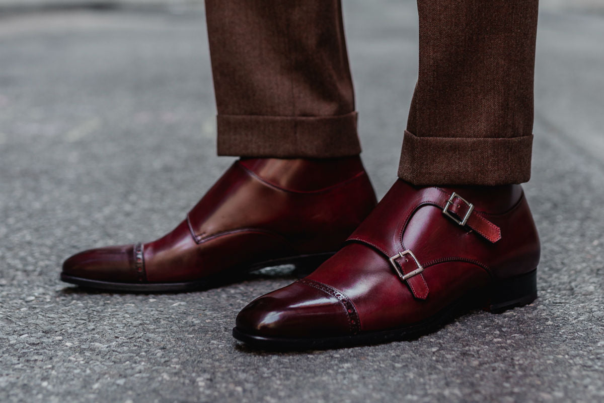 The Heston Double Monk Strap Boot - Oxblood