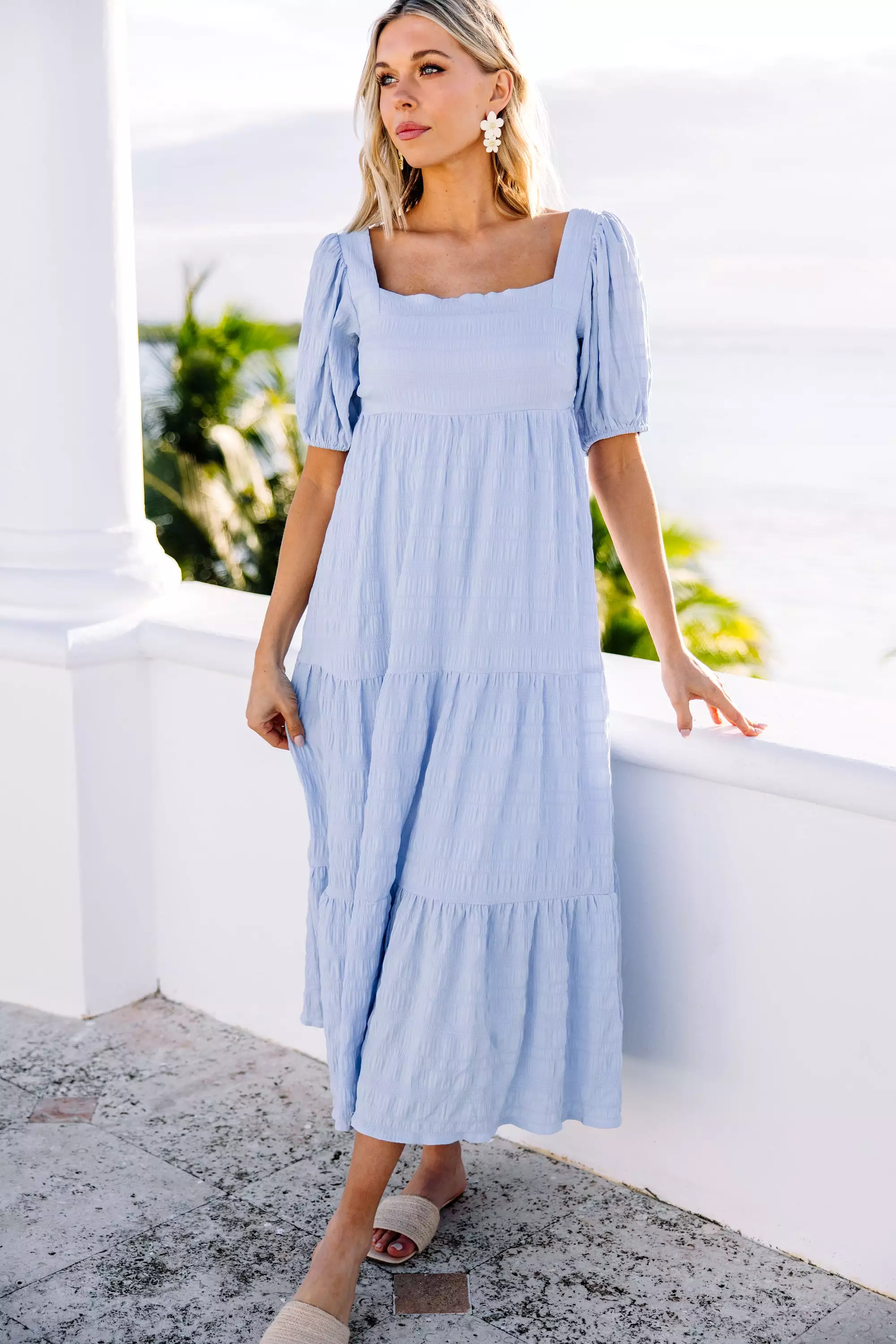 Think About It Light Blue Midi Dress