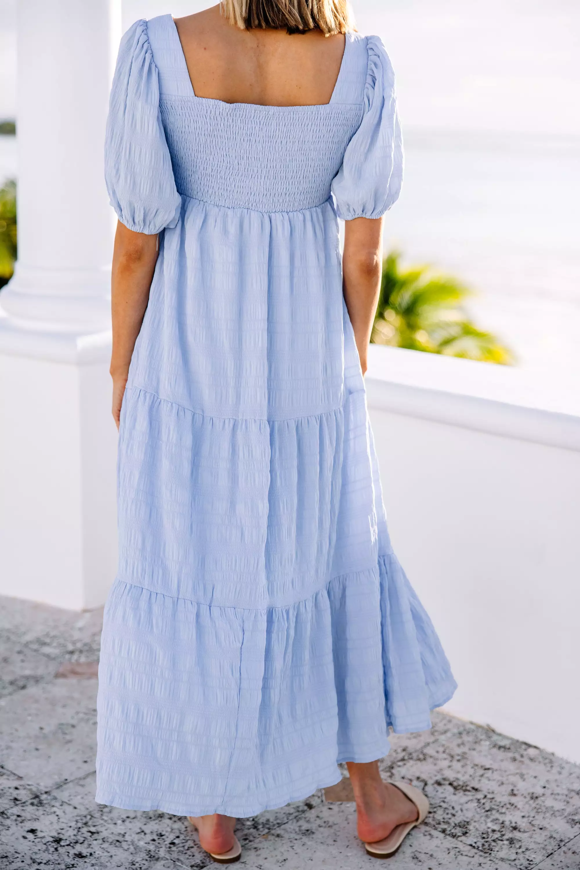 Think About It Light Blue Midi Dress