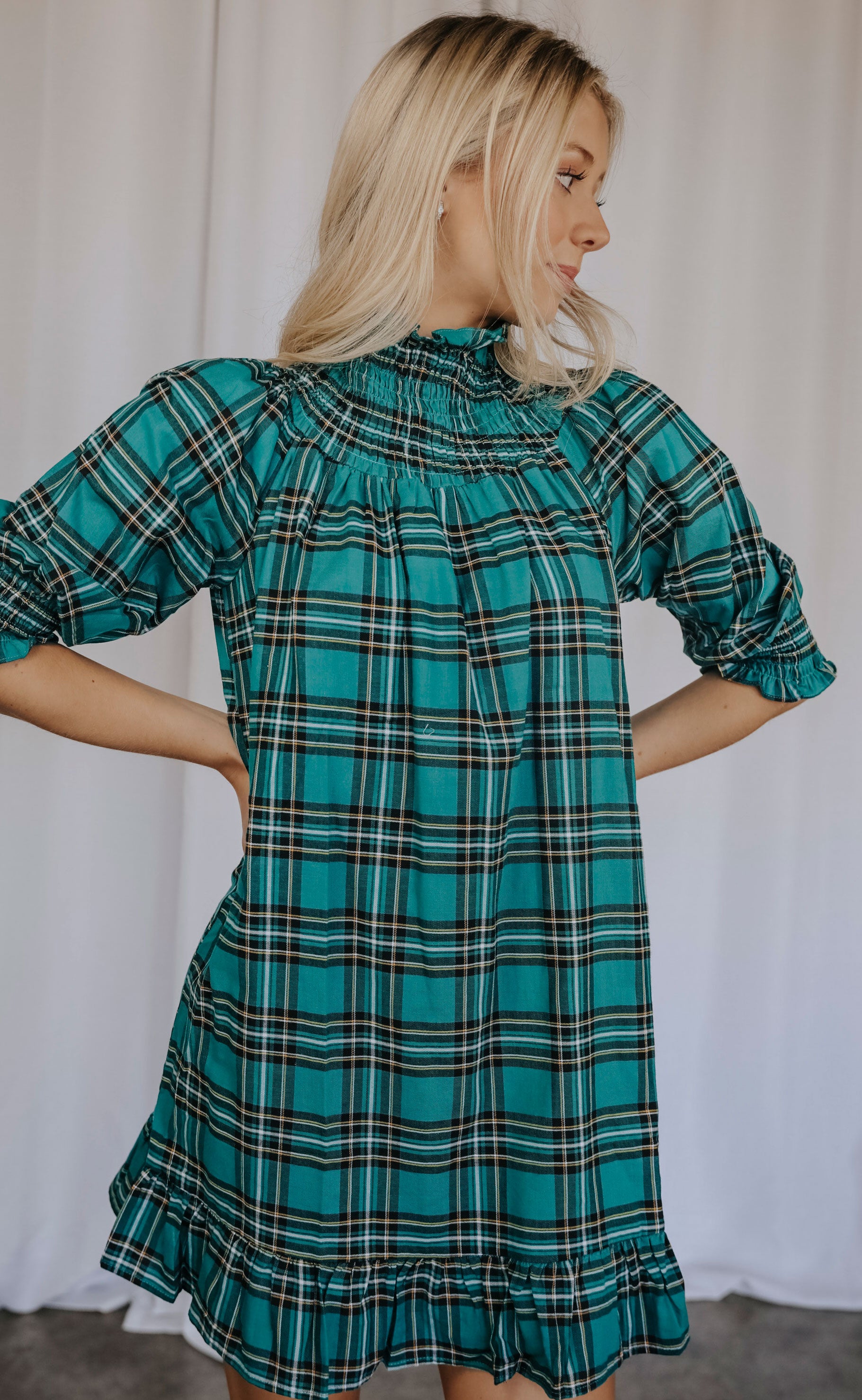 think about me plaid dress