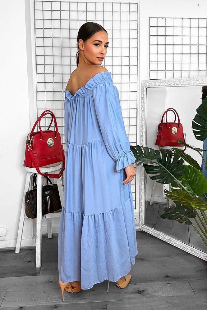 Tiered Off Shoulder Maxi Dress