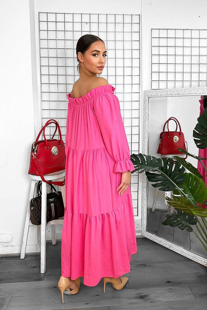 Tiered Off Shoulder Maxi Dress