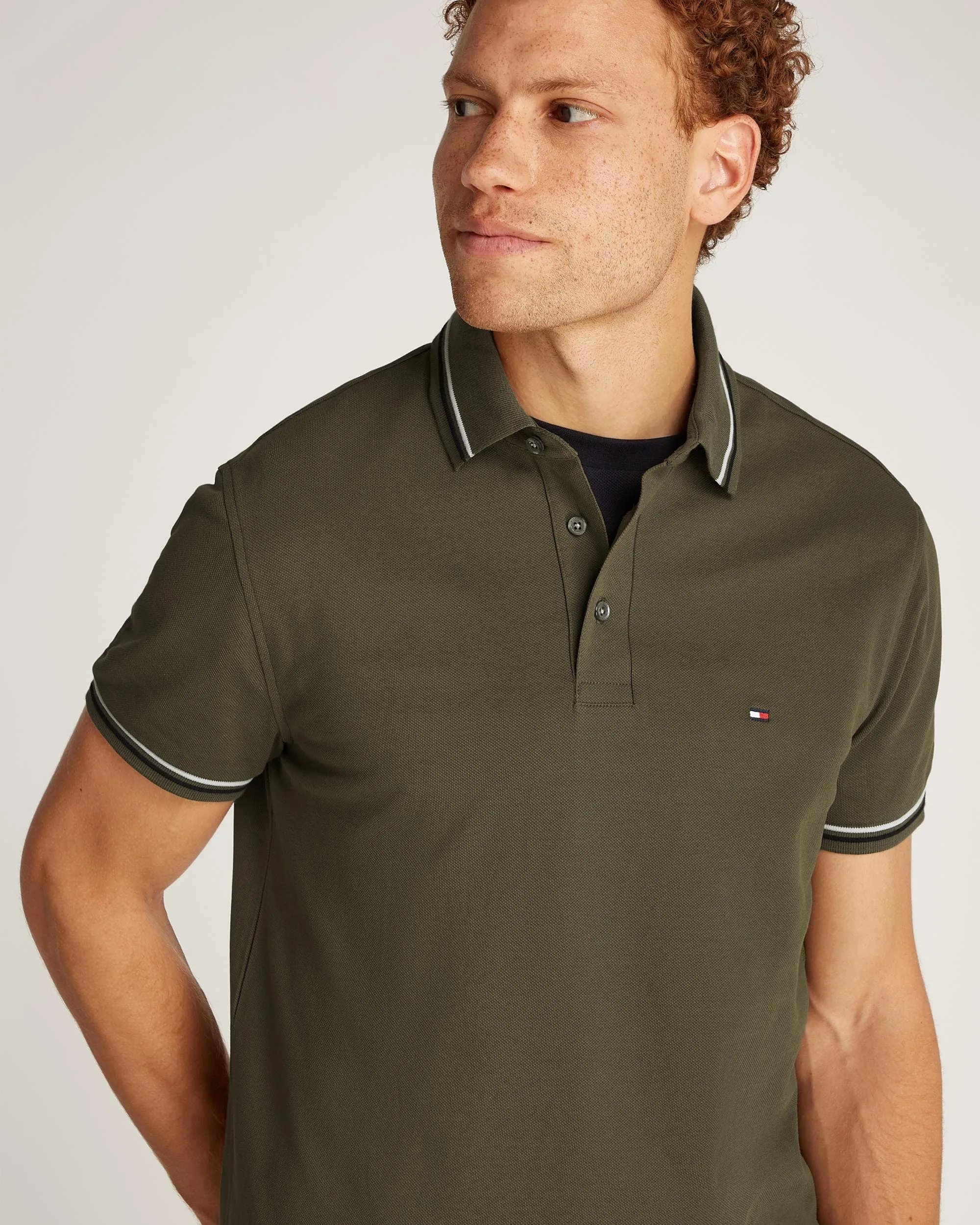 Tipped Mens Slim Fit Polo