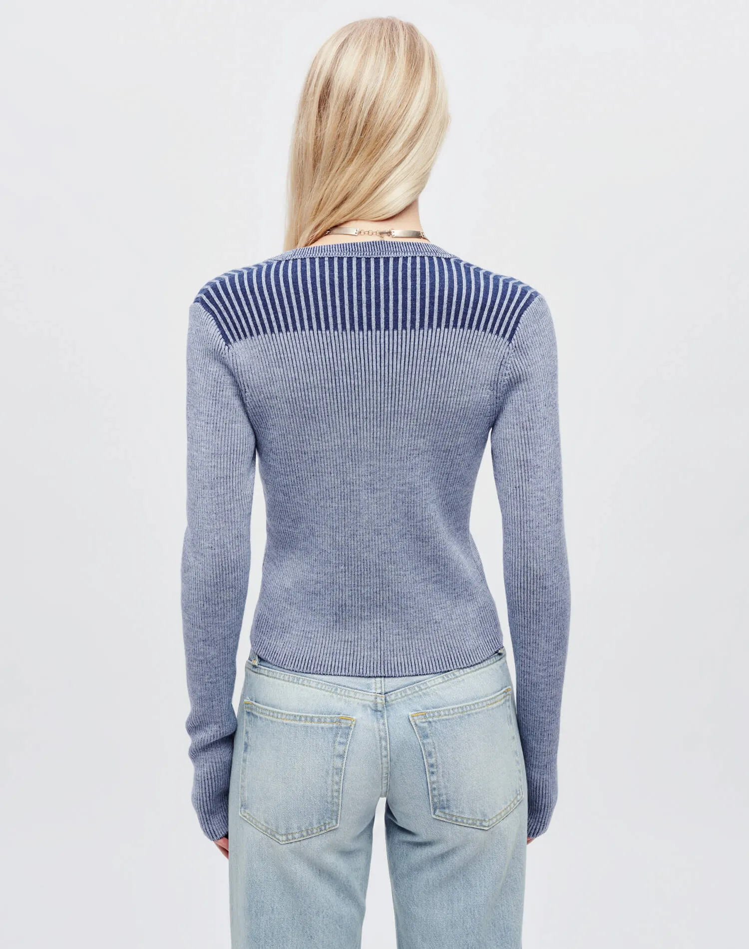 Tonal Ribbed Cardi - Elysian Combo