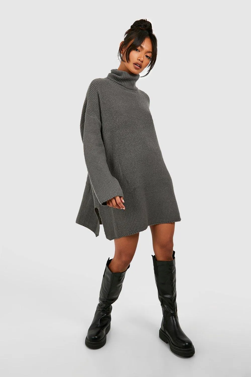 Turtleneck Tunic Sweater Dress