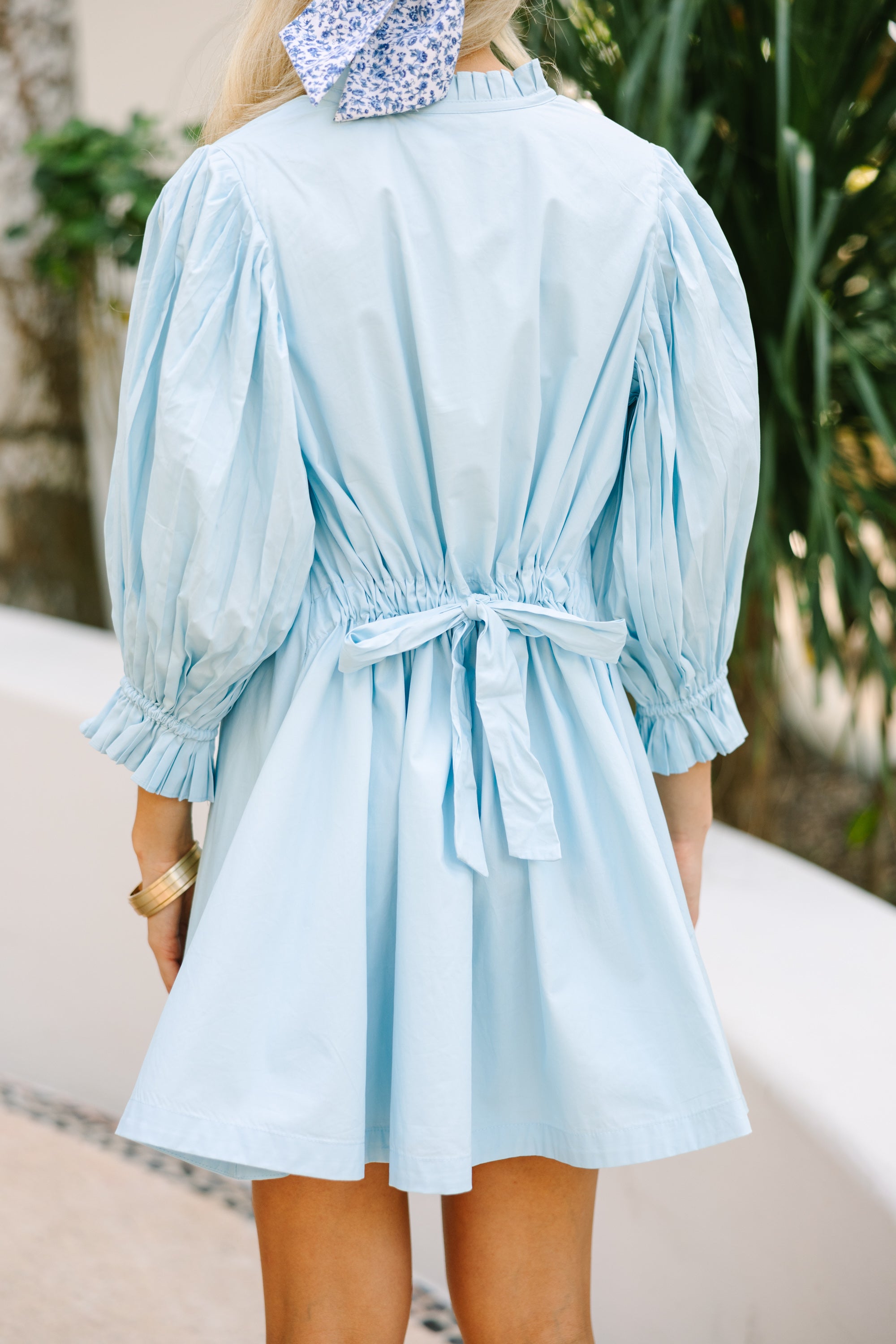 Under The Stars Light Blue Tie Back Dress