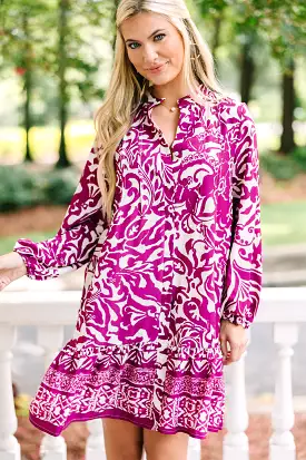 Want The Best Magenta Purple Abstract Dress