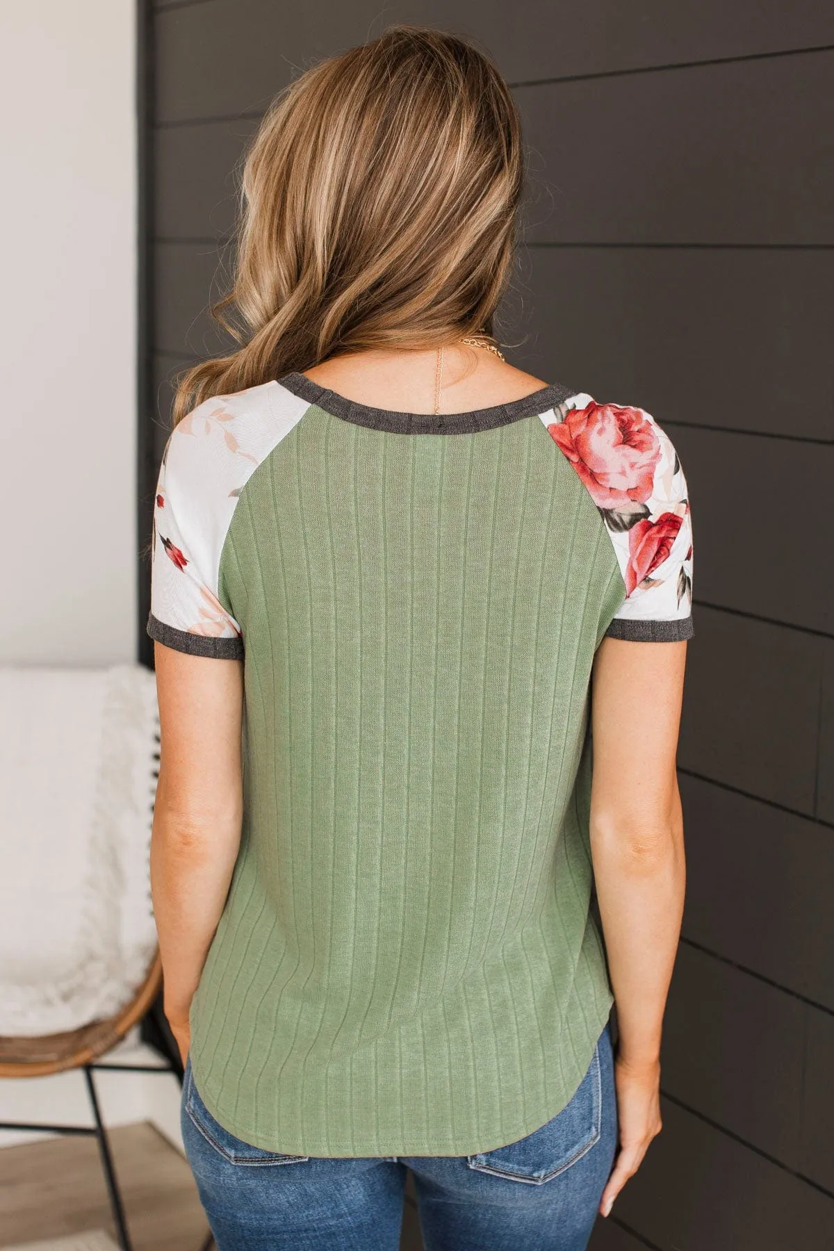 What's In Store Short Sleeve Top- Sage