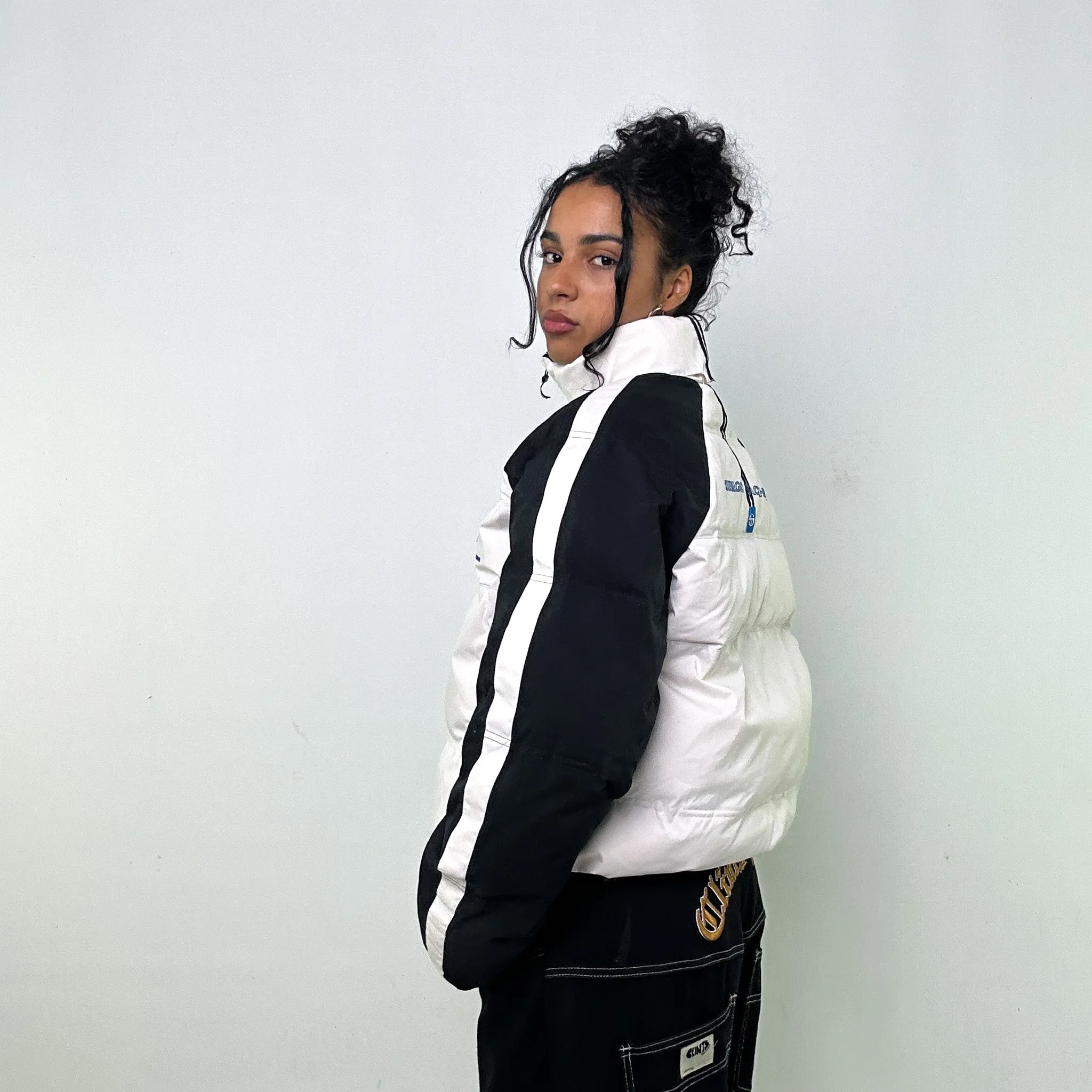 White 90s Sergio Tacchini Puffer Jacket Coat (L)