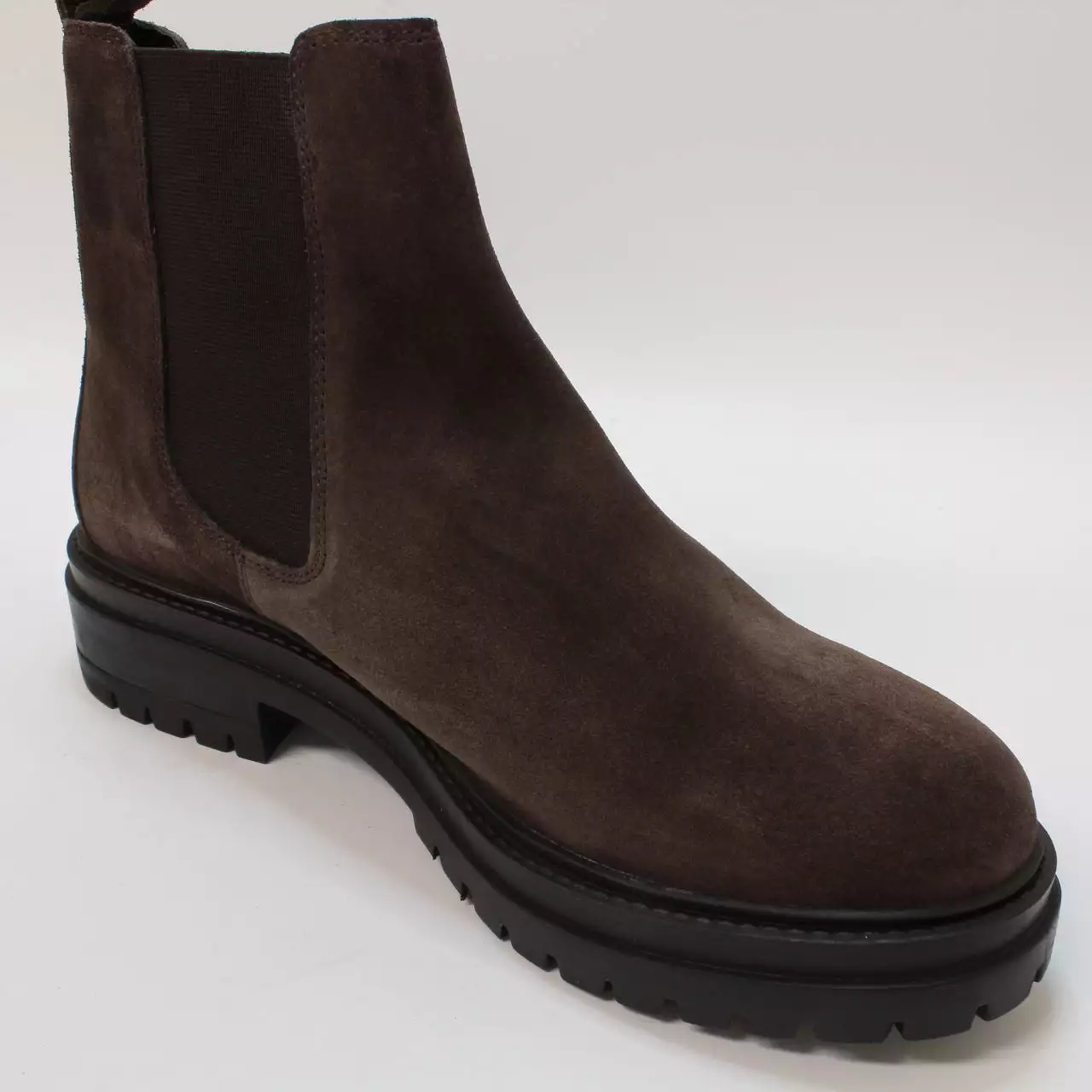 Womens Office Angelica Cleated Chelsea Boots Brown Suede Uk Size 7