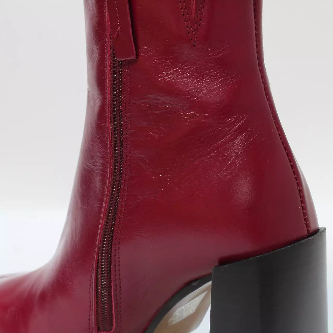 Womens Office Arlen Square Toe Ankle Boots Red Leather