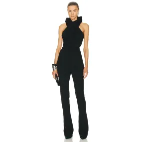 Women's Winter Black Open Back Hat Sexy Celebrity Club Jumpsuit