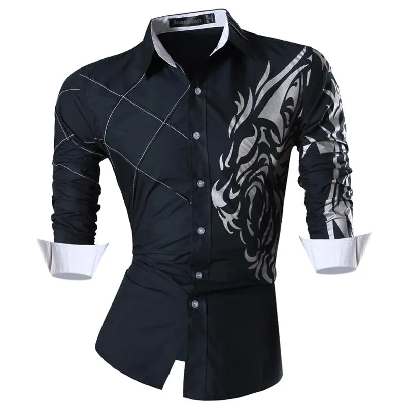 Xituodai Spring Autumn Features Shirts Men Casual Long Sleeve Casual Slim Fit Male Shirts Zipper Decoration (No Pockets) Z015