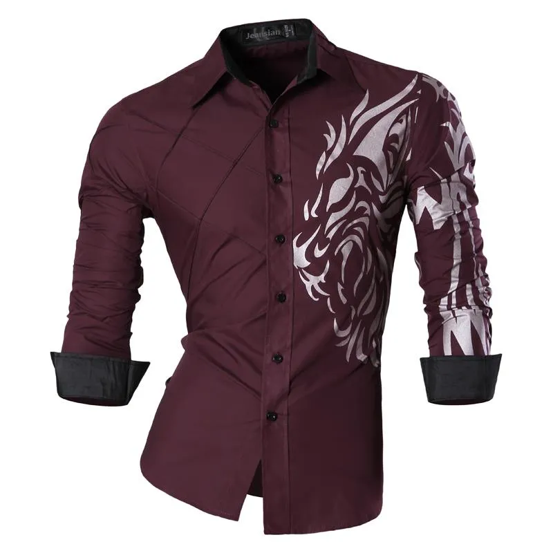 Xituodai Spring Autumn Features Shirts Men Casual Long Sleeve Casual Slim Fit Male Shirts Zipper Decoration (No Pockets) Z015